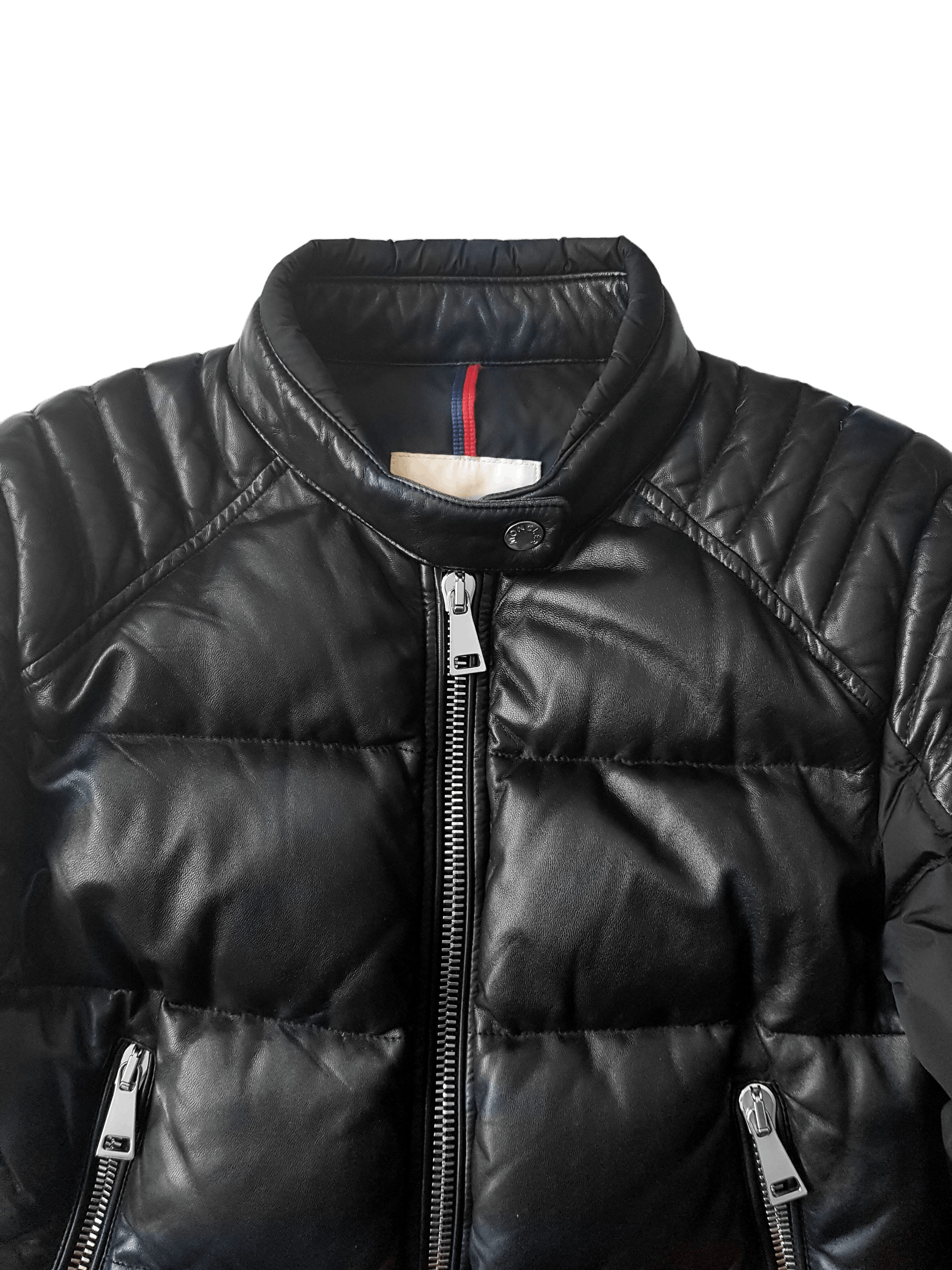 Moncler Leather Down Puffer Jacket - Clematis Giubotto - UNISEX Size M / US 6-8 / IT 42-44 - 4 Thumbnail