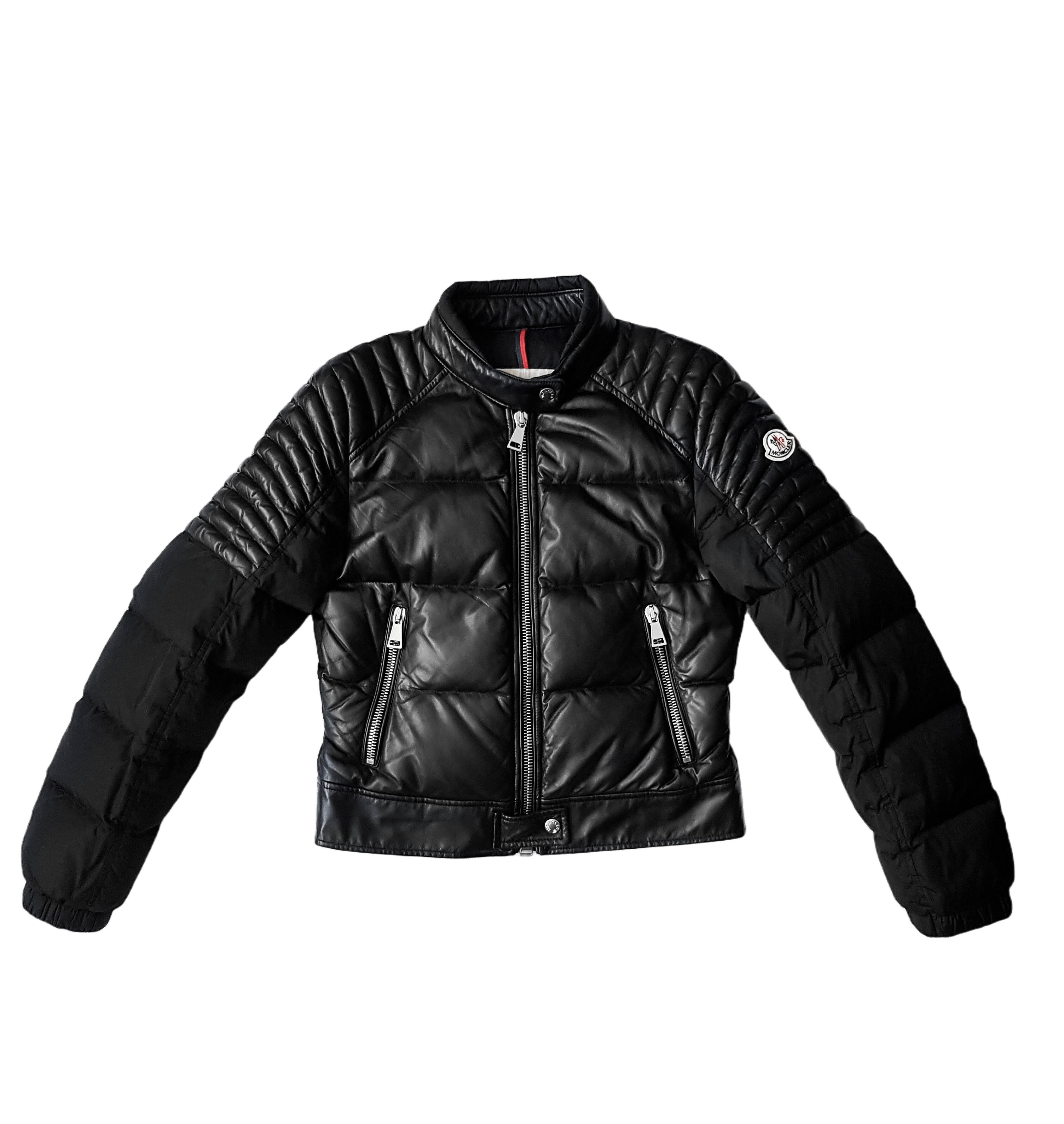 Moncler Leather Down Puffer Jacket - Clematis Giubotto - UNISEX Size M / US 6-8 / IT 42-44 - 2 Thumbnail