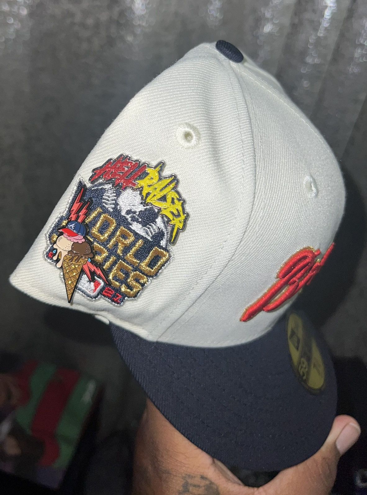 Hat Club × MyFitteds × New Era Hat Club Atlanta Braves Jersey Logo Script Fitted Hat 7 7/8 Size ONE SIZE - 12 Thumbnail