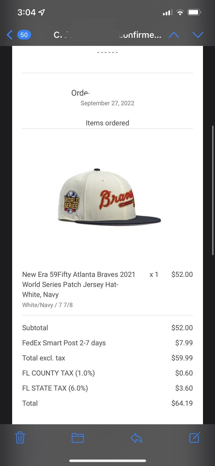 Hat Club × MyFitteds × New Era Hat Club Atlanta Braves Jersey Logo Script Fitted Hat 7 7/8 Size ONE SIZE - 3 Thumbnail