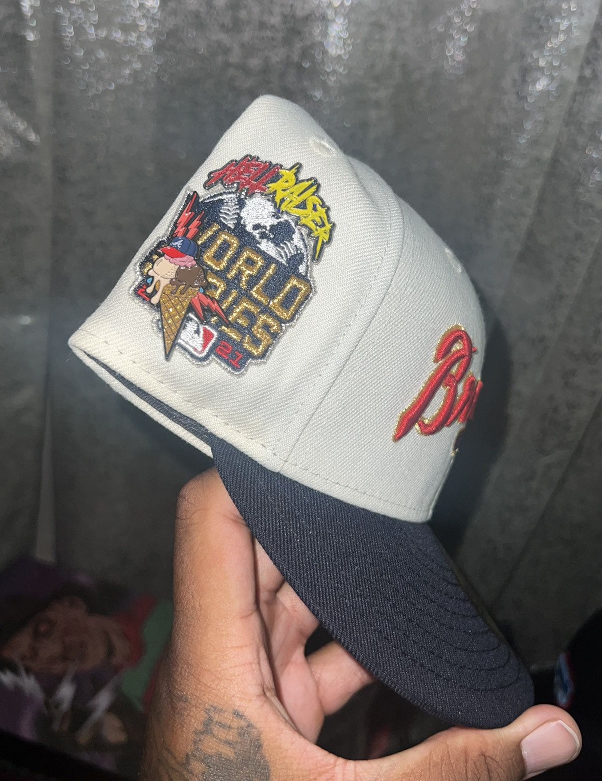 Hat Club × MyFitteds × New Era Hat Club Atlanta Braves Jersey Logo Script Fitted Hat 7 7/8 Size ONE SIZE - 13 Thumbnail