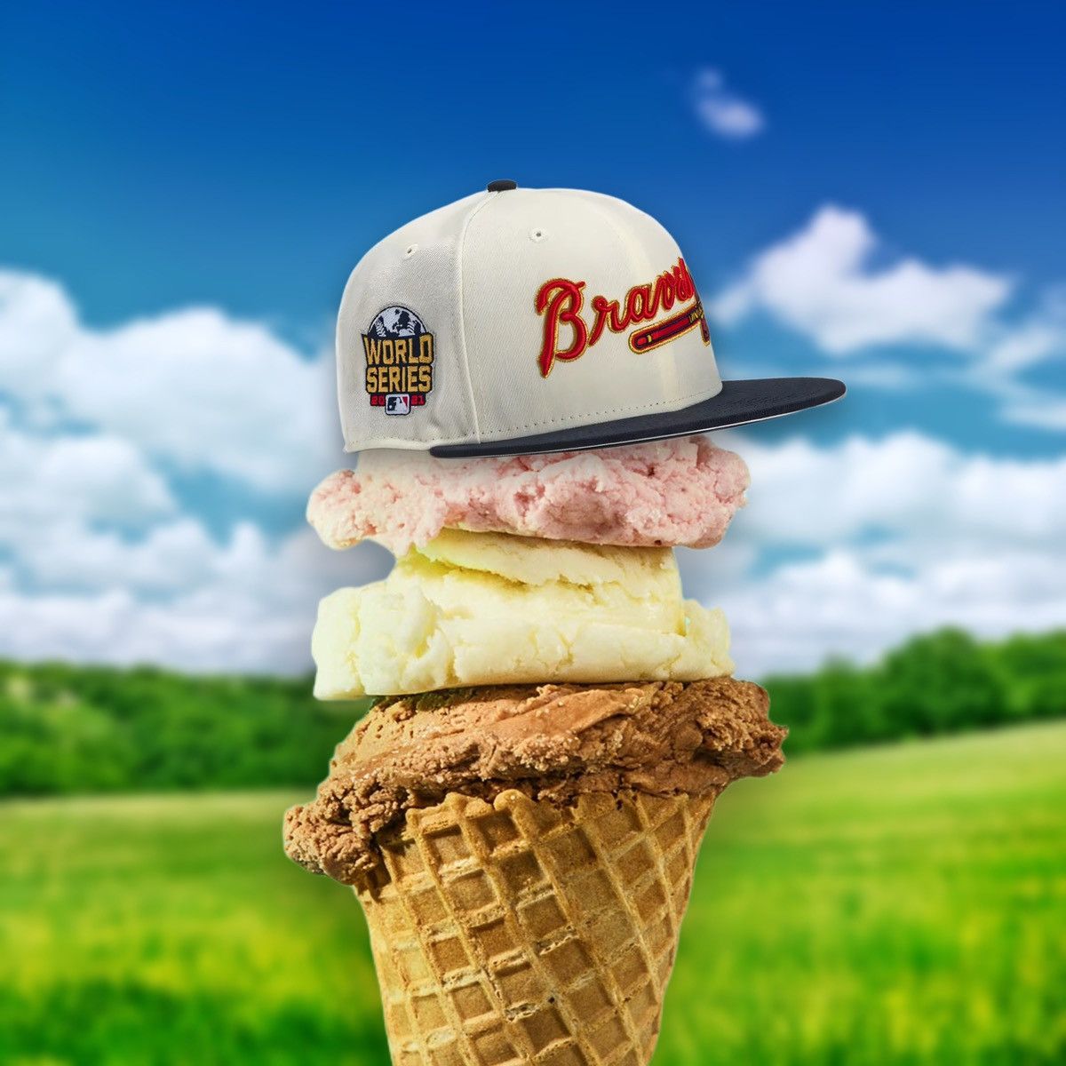Hat Club × MyFitteds × New Era Hat Club Atlanta Braves Jersey Logo Script Fitted Hat 7 7/8 Size ONE SIZE - 2 Thumbnail