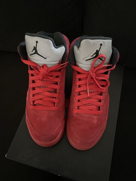 jordan 5 red suede size 9