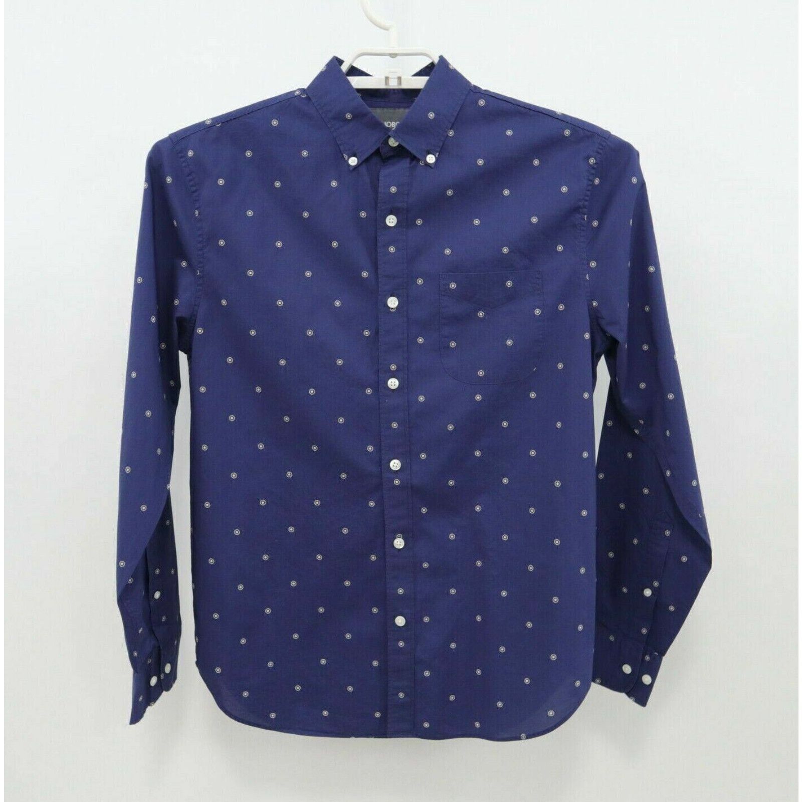 Bonobos Bonobos Button-Down Shirt Mens S Standard Fit Navy Blue White ...