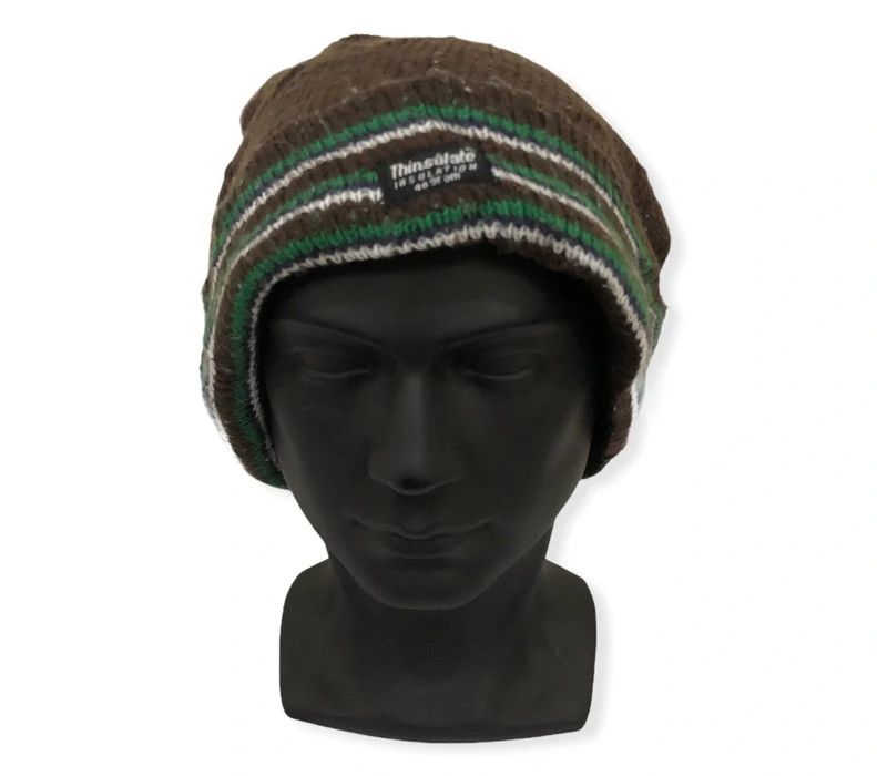 Thinsulate Striped Design Beanie Hat