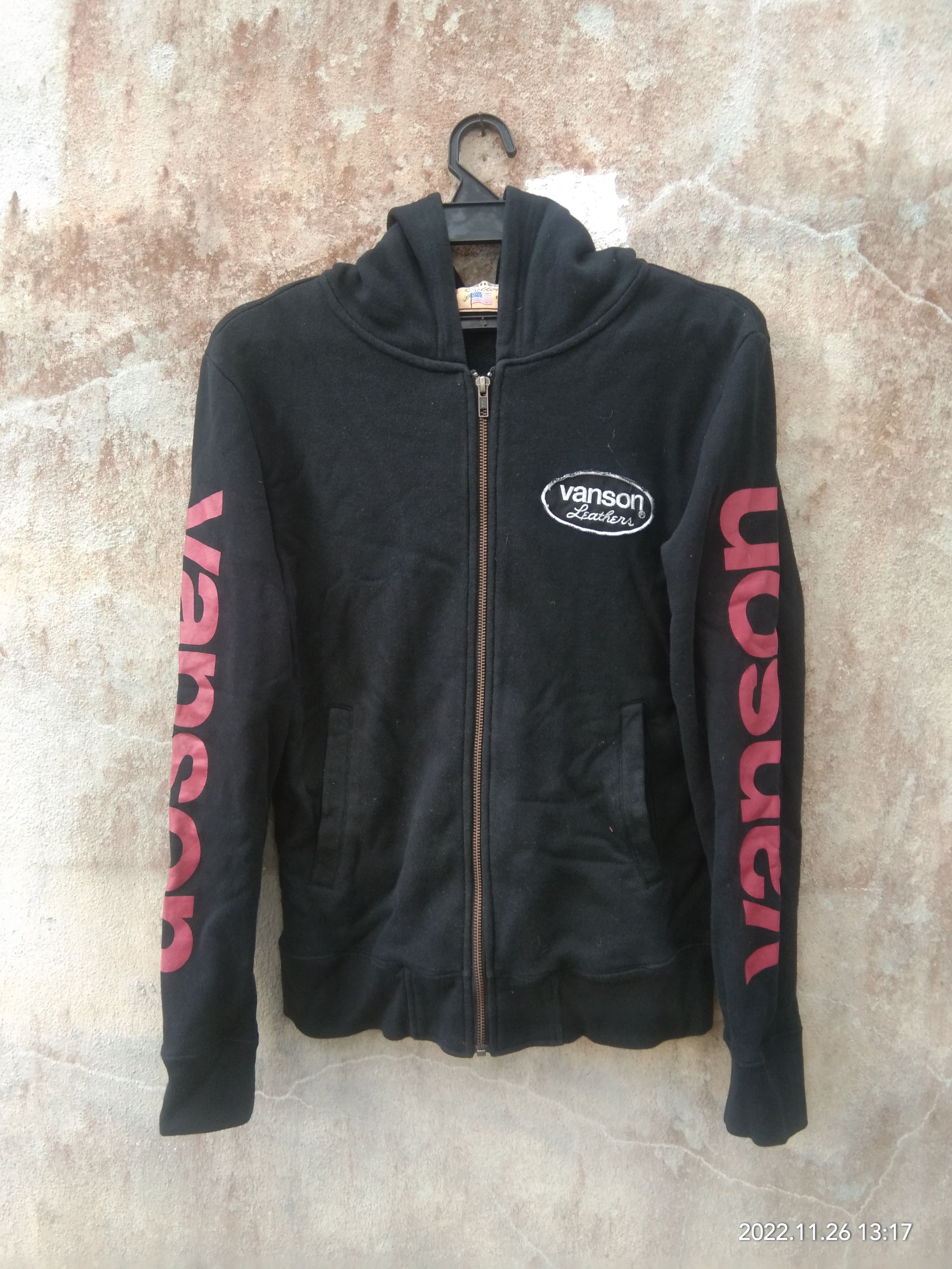 Vanson Leathers VANSON LEATHERS ZIPPER HOODIE Size US M / EU 48-50 / 2 - 1 Thumbnail