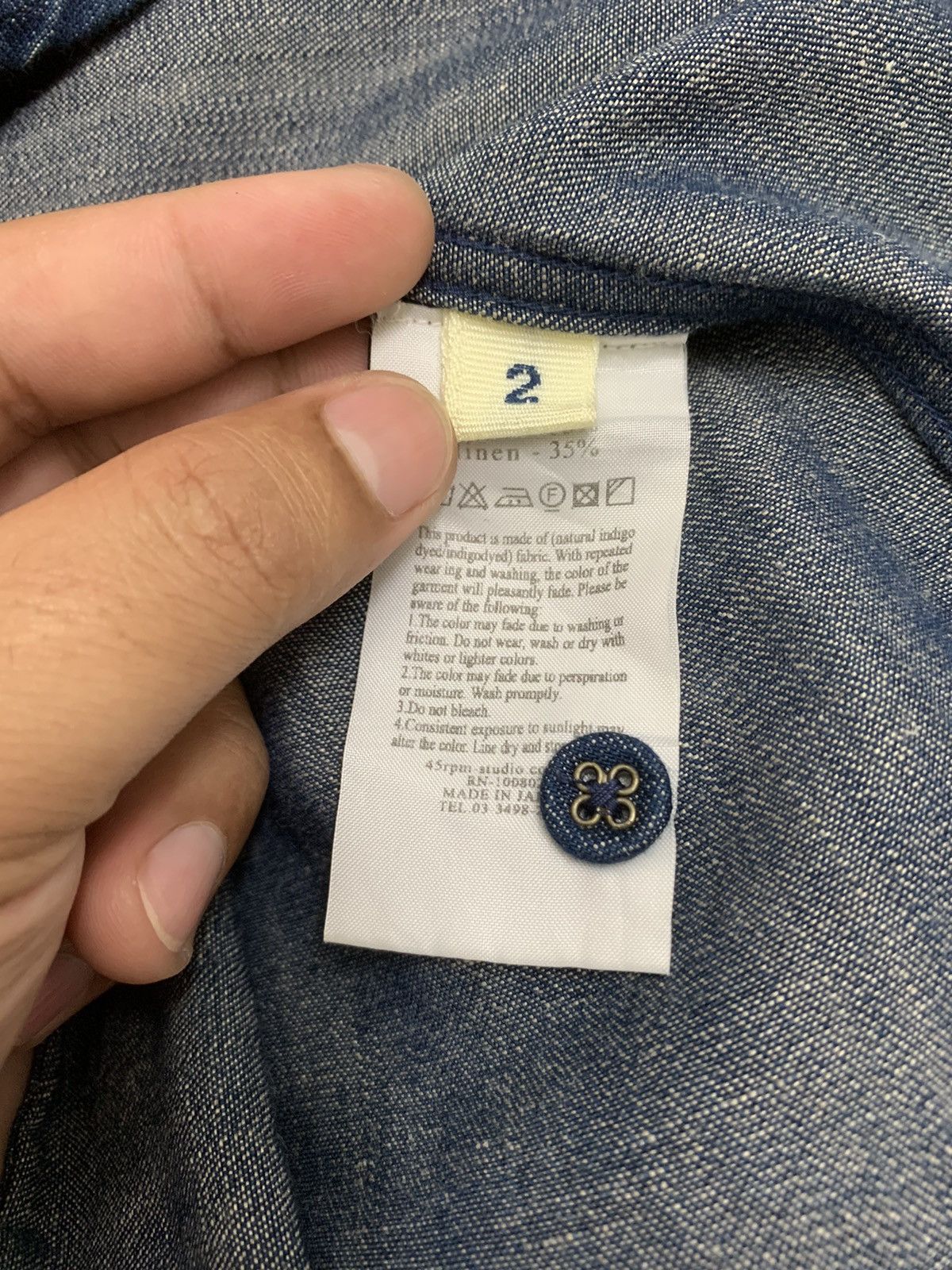 45rpm 🇯🇵 45rpm Blue Denim Button Up Shirts Size US S / EU 44-46 / 1 - 5 Thumbnail