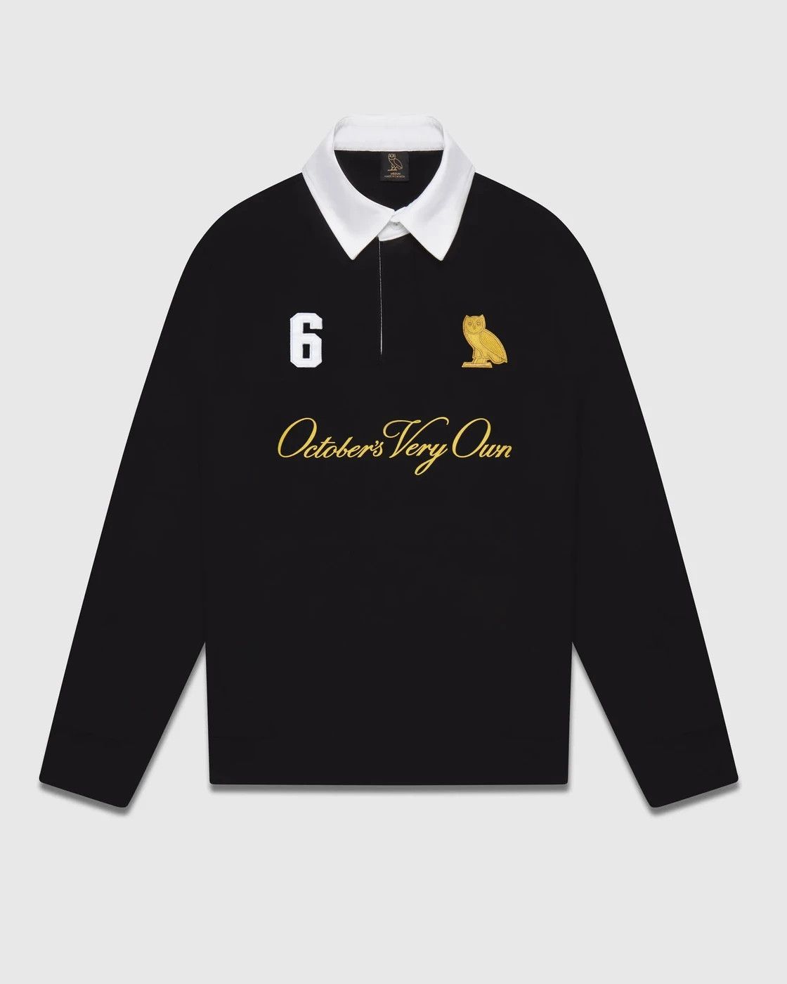 Drake OVO GRAPHIC FLEECE RUGBY POLO - BLACK Large Size US L / EU 52-54 / 3 - 4 Thumbnail