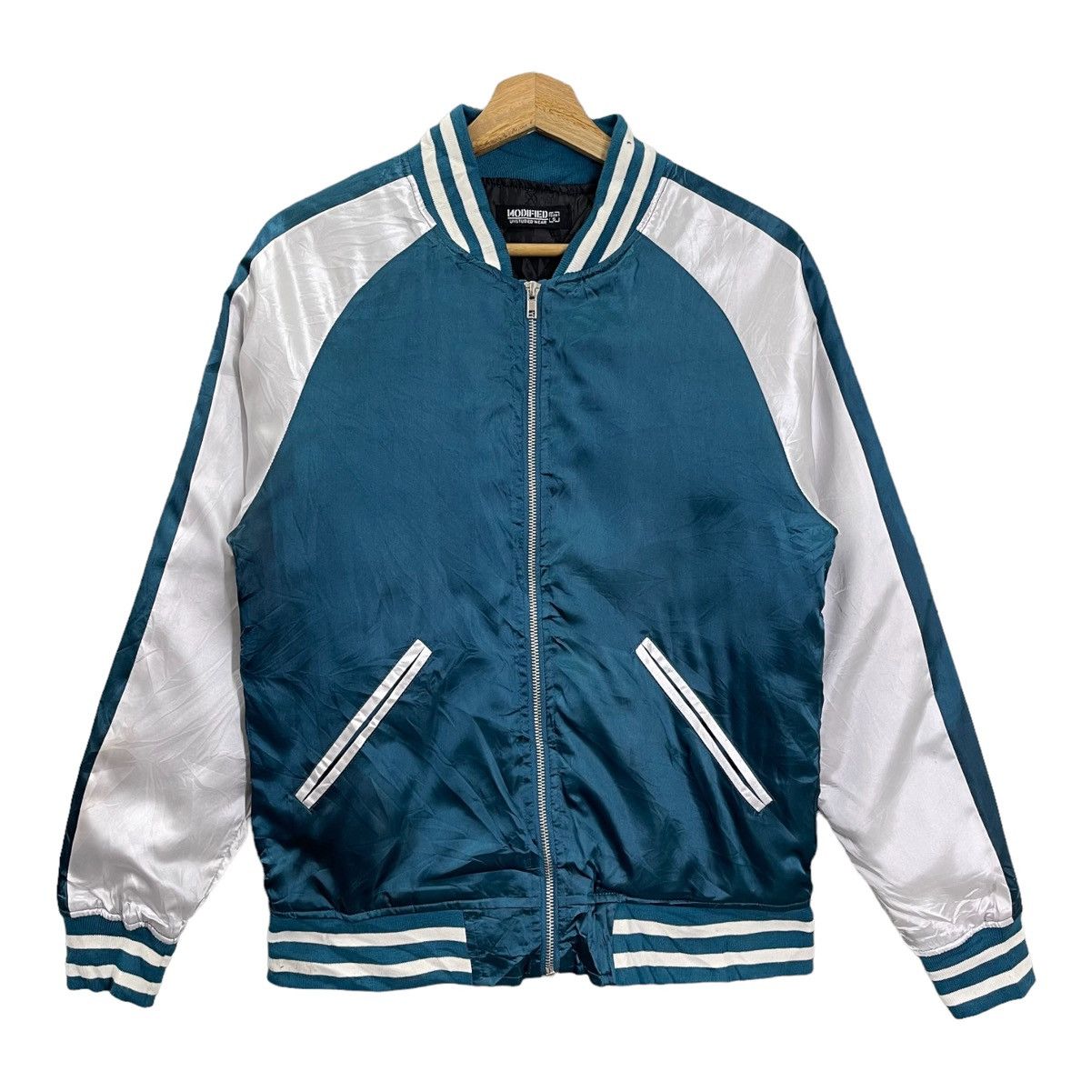 Japanese Brand MODIFIED UNSTUDIED WEAR SUKAJAN SATIN PLAIN ZIPPER JACKET Size US S / EU 44-46 / 1 - 1 Thumbnail