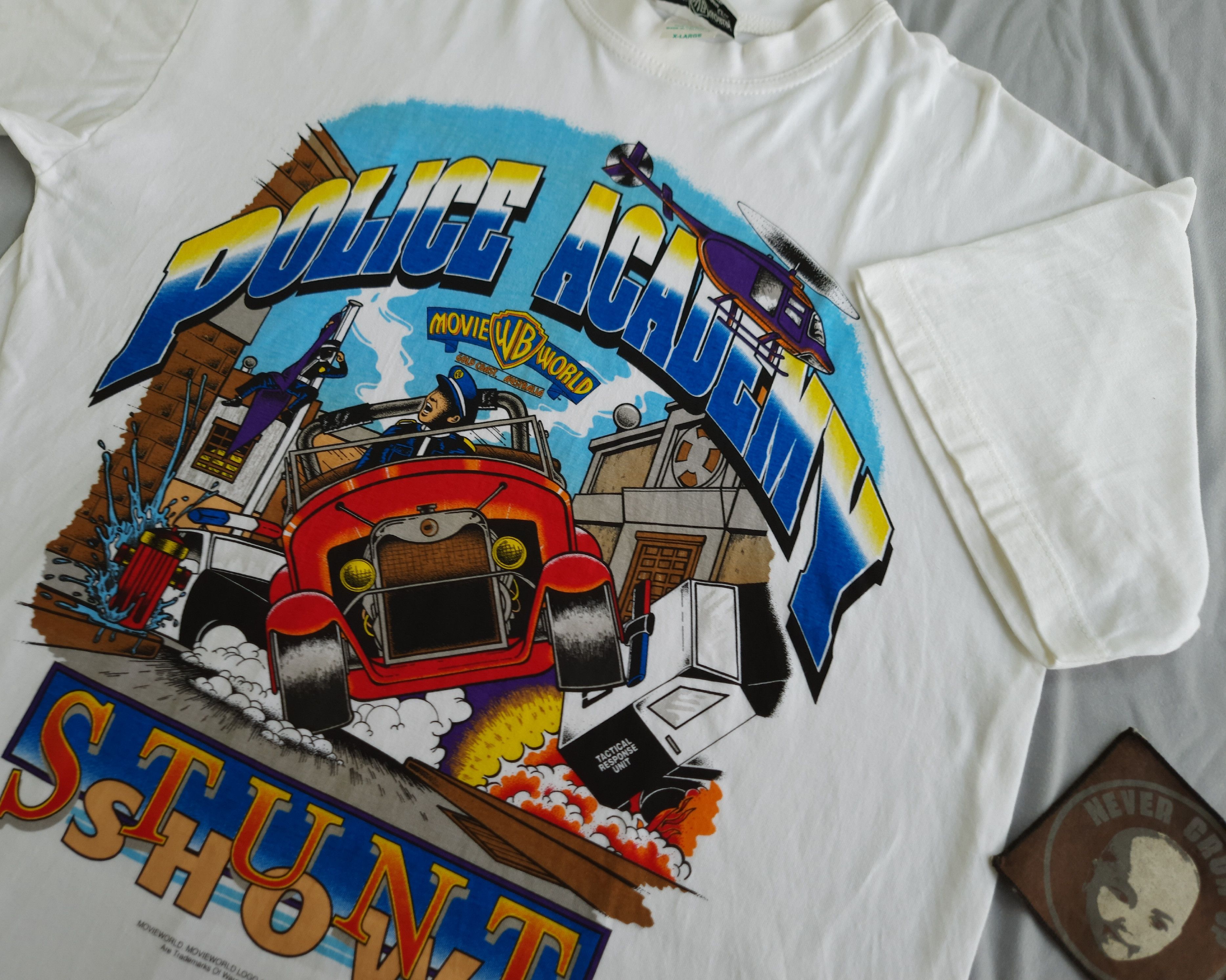 Warner Bros Vintage POLICE ACADEMY STUNT SHOW T-Shirt Size US XL / EU 56 / 4 - 2 Thumbnail