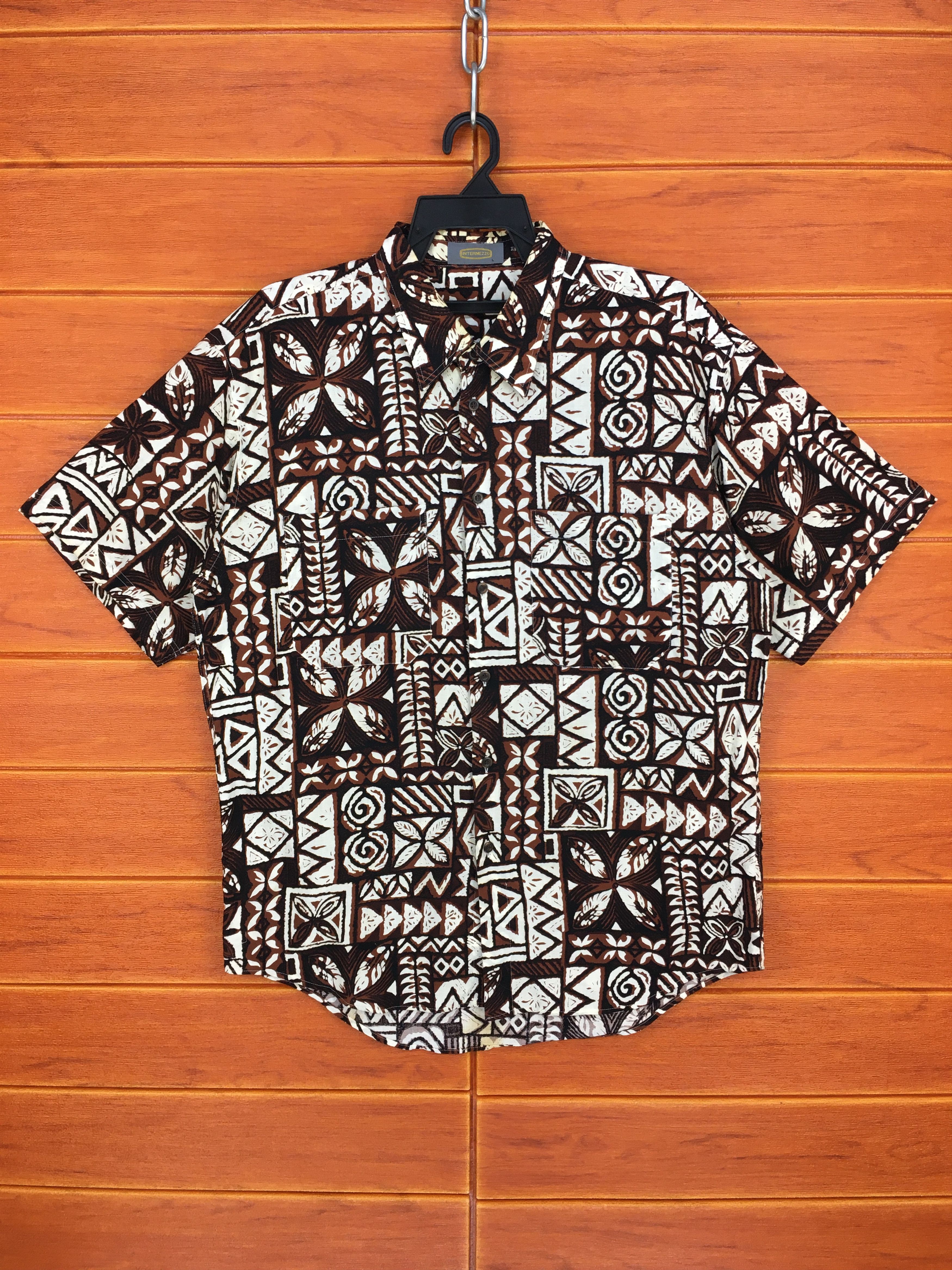 Vintage Japanese Hawaiian INTERMEZZO Geometry Flowers Shirt Size US L / EU 52-54 / 3 - 1 Thumbnail