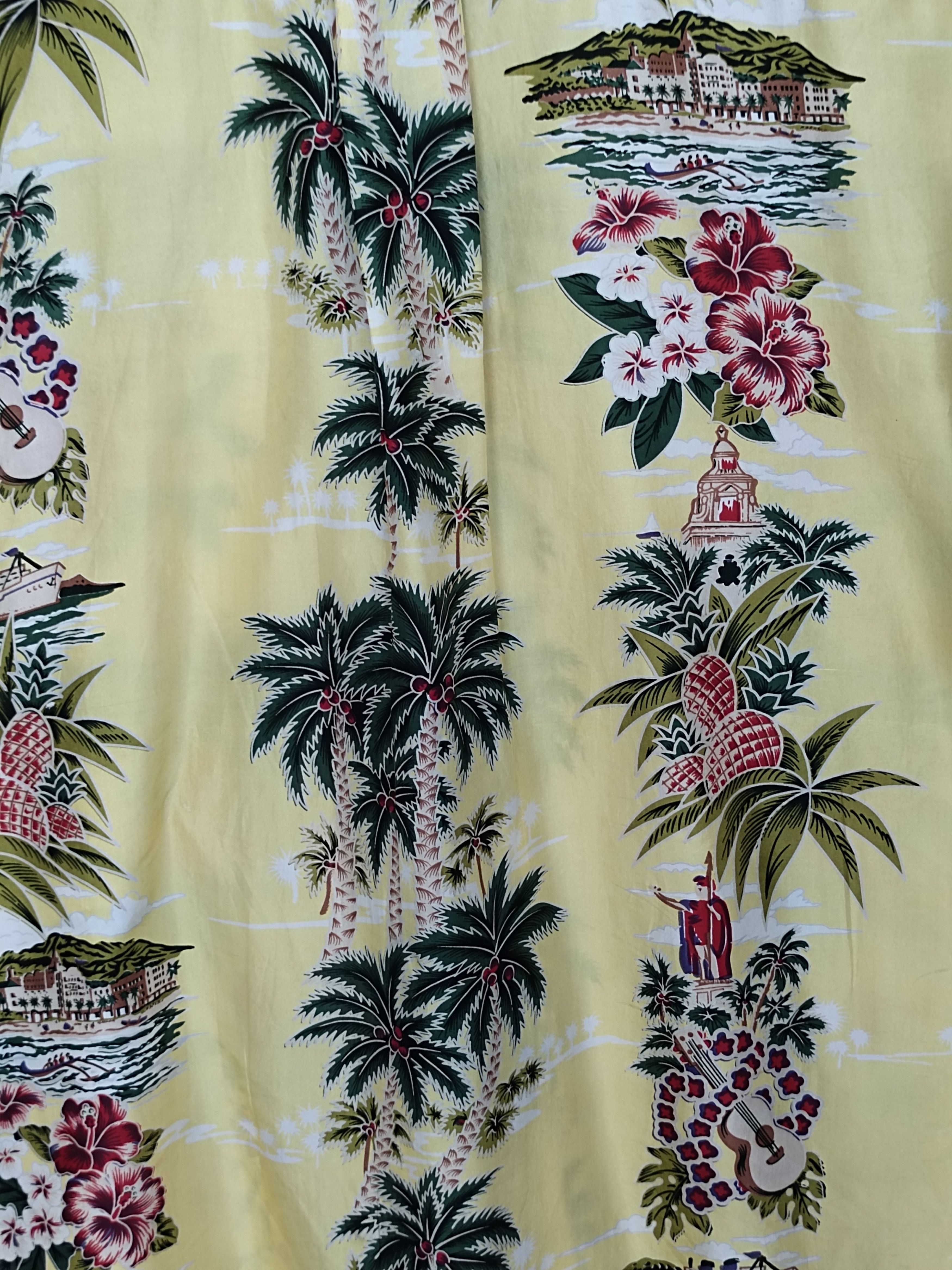 Vintage Vintage Hawaiian Silk Pineapple & Village Panel Print Shirt Size US S / EU 44-46 / 1 - 9 Thumbnail