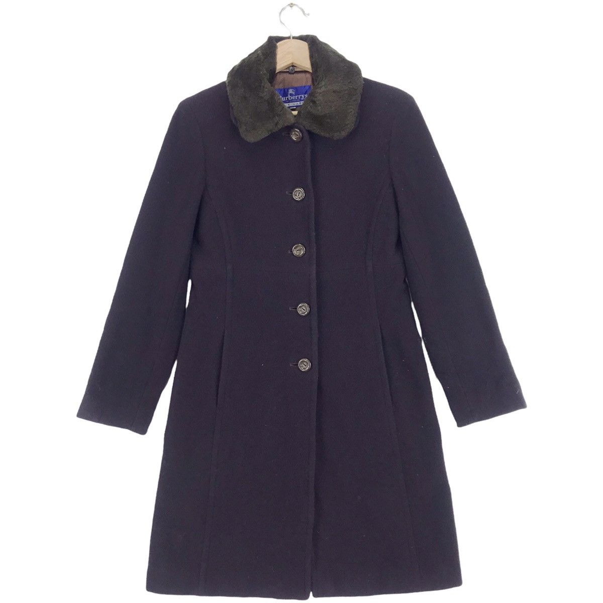 Burberry’s Blue Label Furry Wool Coat