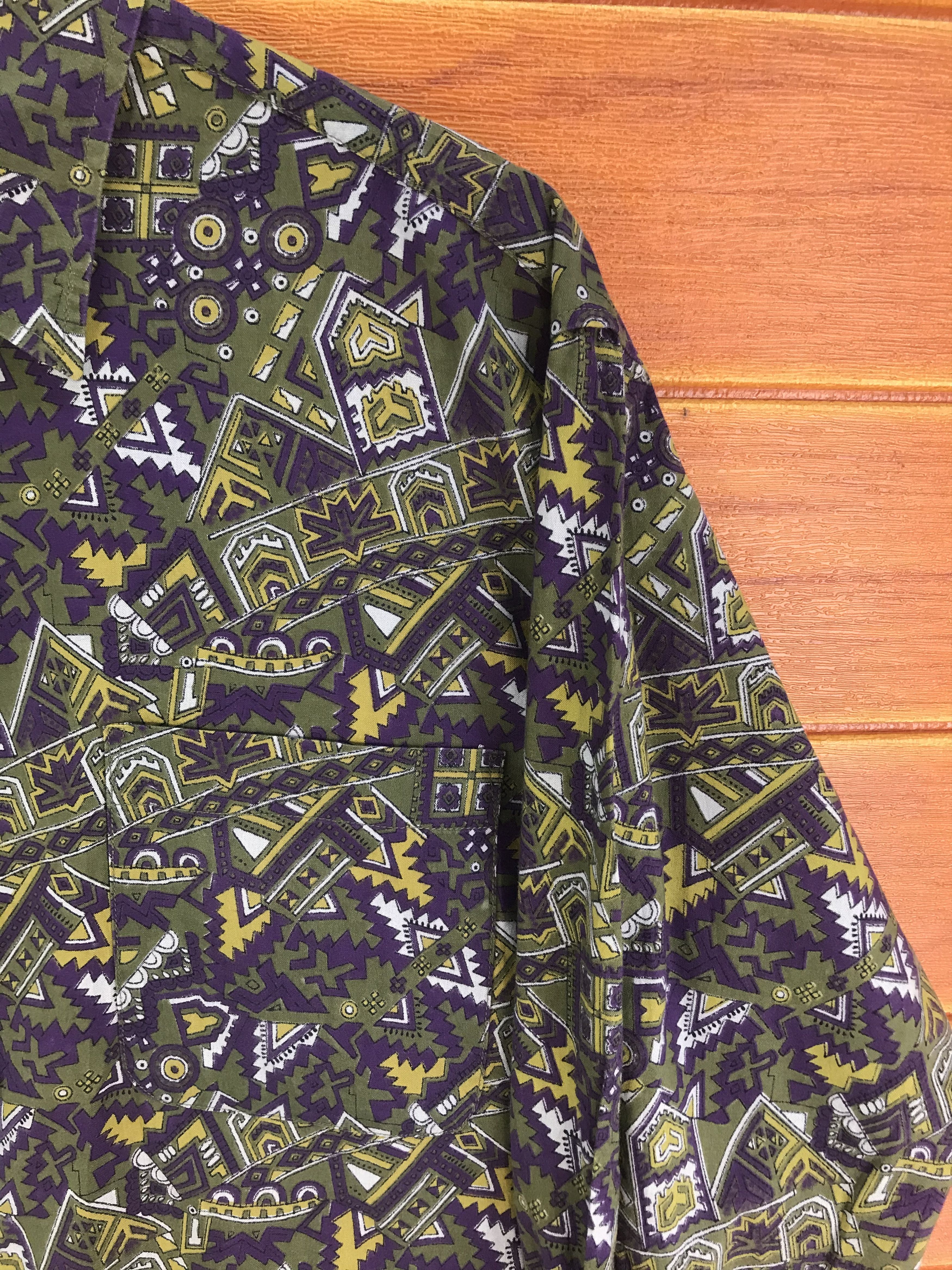 Aztech Mountain Vintage Sisnus Aztec Baroque Novelty Psychedelic Pop Art Size US M / EU 48-50 / 2 - 3 Thumbnail
