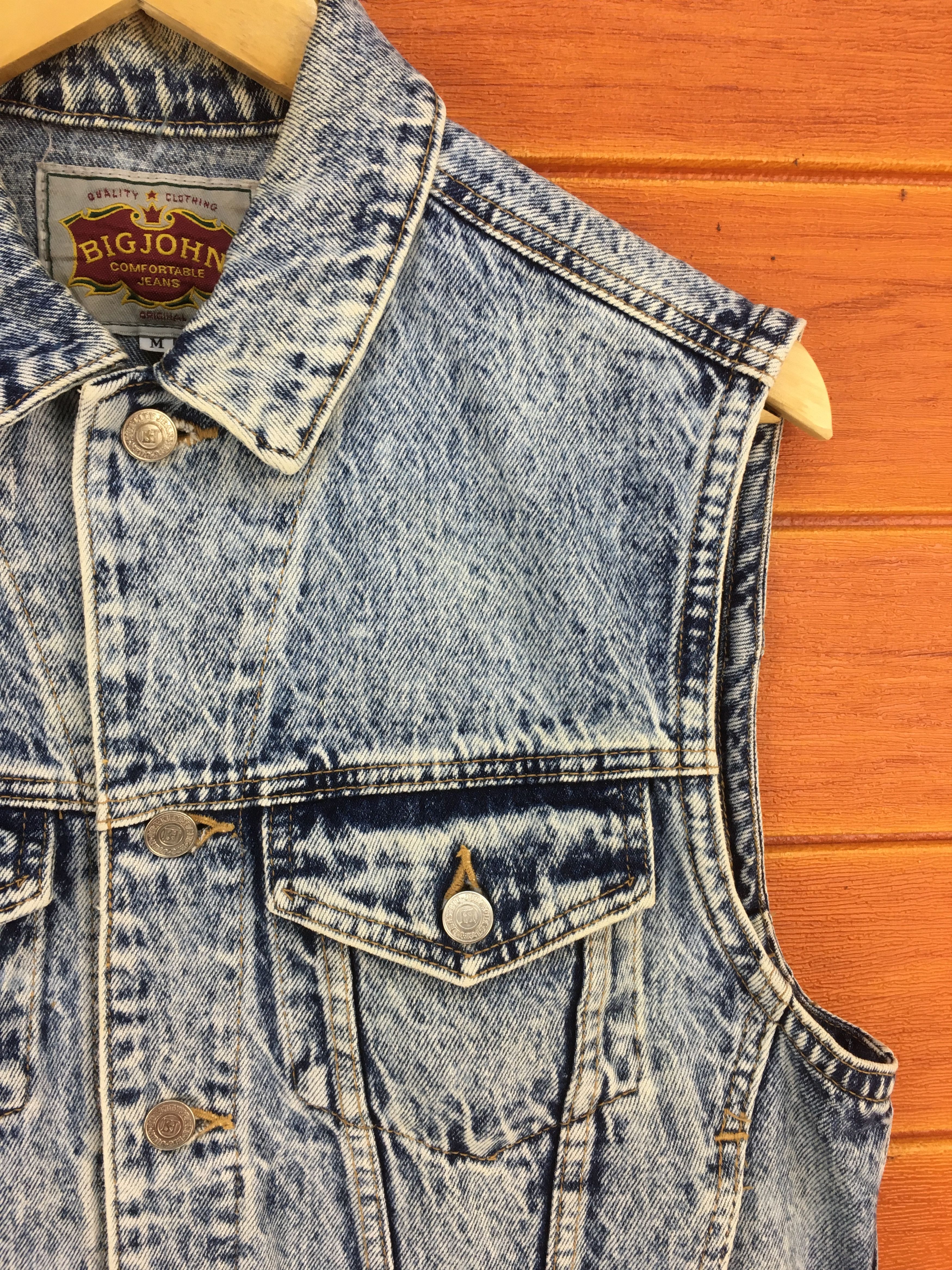 Big John Vintage BIG JOHN Acid Wash Denim Jeans Vest Size US M / EU 48-50 / 2 - 3 Thumbnail