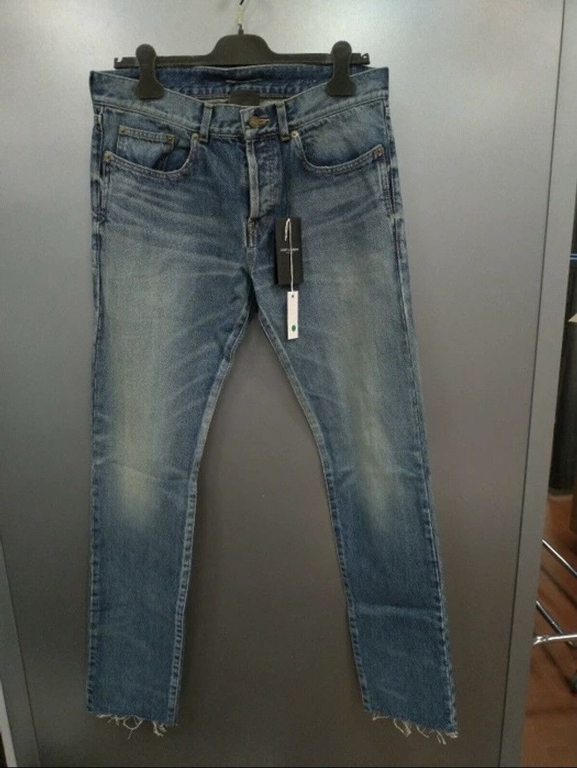 Saint Laurent Paris Bandana Patch Denim in Blue Size US 31 - 2 Thumbnail