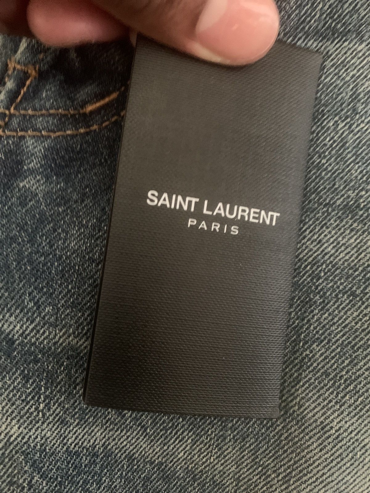 Saint Laurent Paris Bandana Patch Denim in Blue Size US 31 - 8 Thumbnail