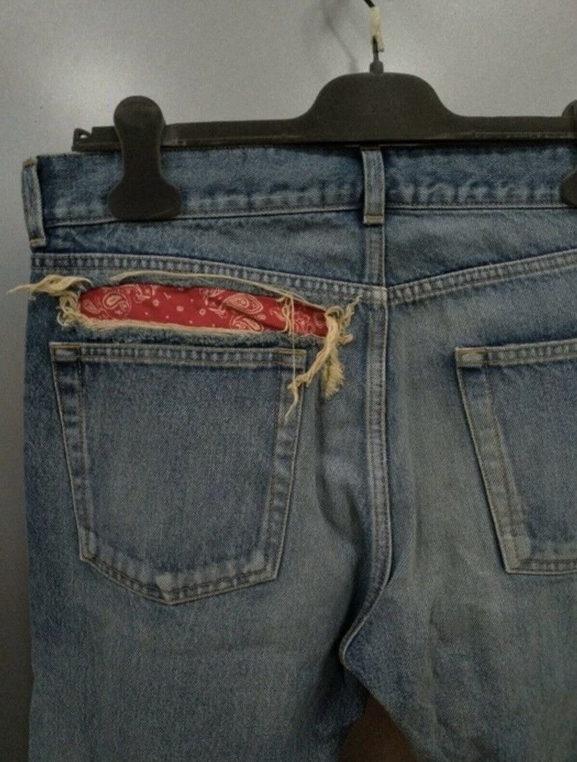 Saint Laurent Paris Bandana Patch Denim in Blue Size US 31 - 3 Thumbnail