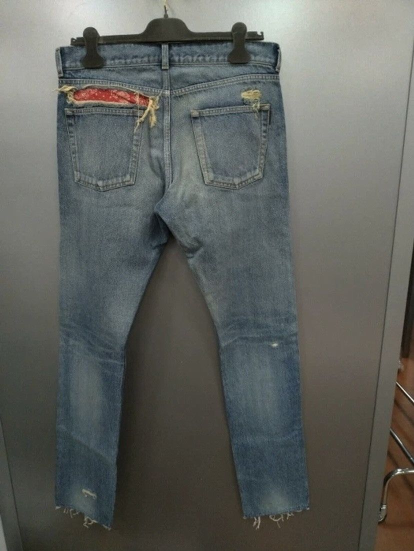 Saint Laurent Paris Bandana Patch Denim in Blue Size US 31 - 1 Thumbnail