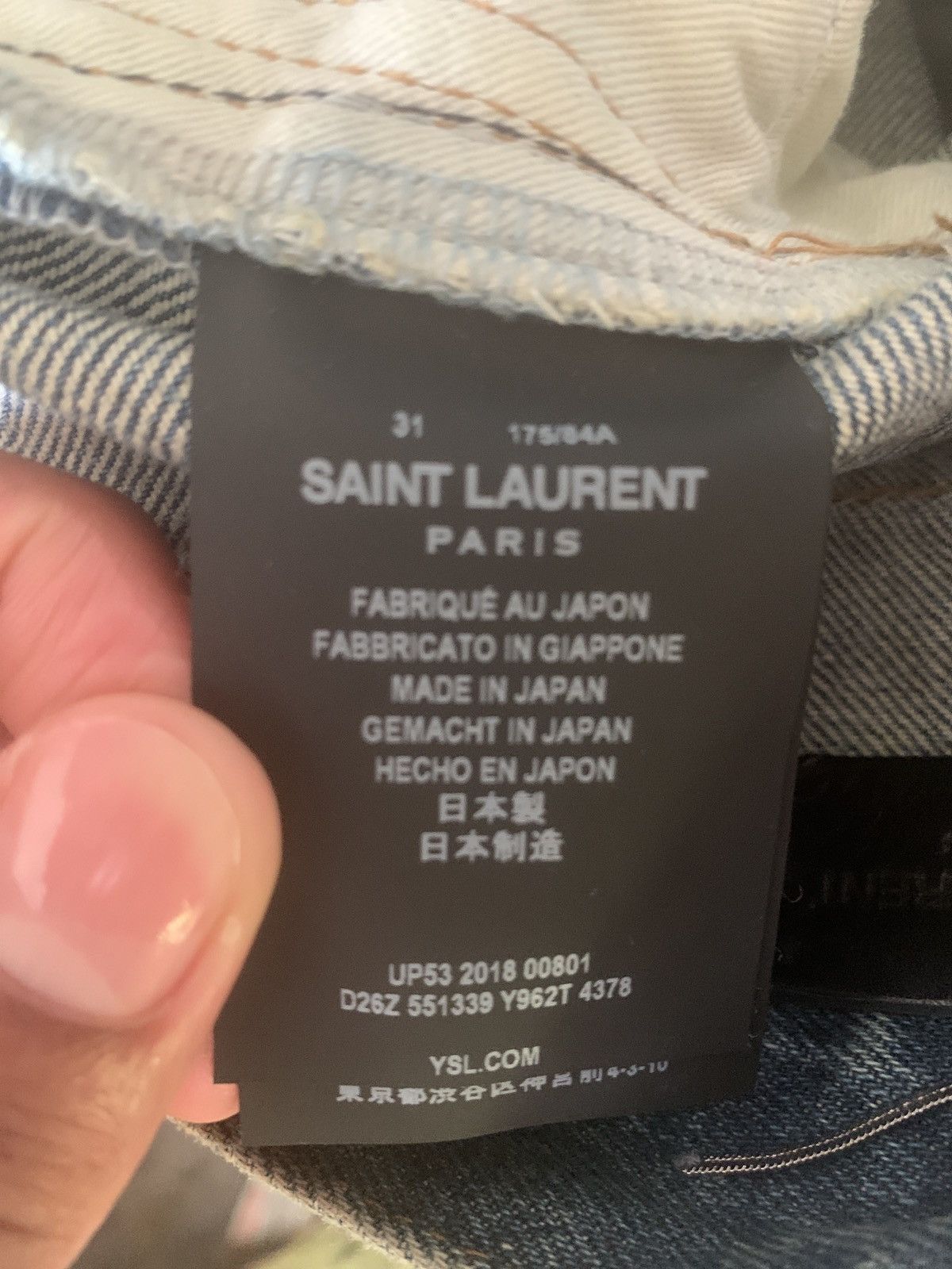 Saint Laurent Paris Bandana Patch Denim in Blue Size US 31 - 7 Thumbnail