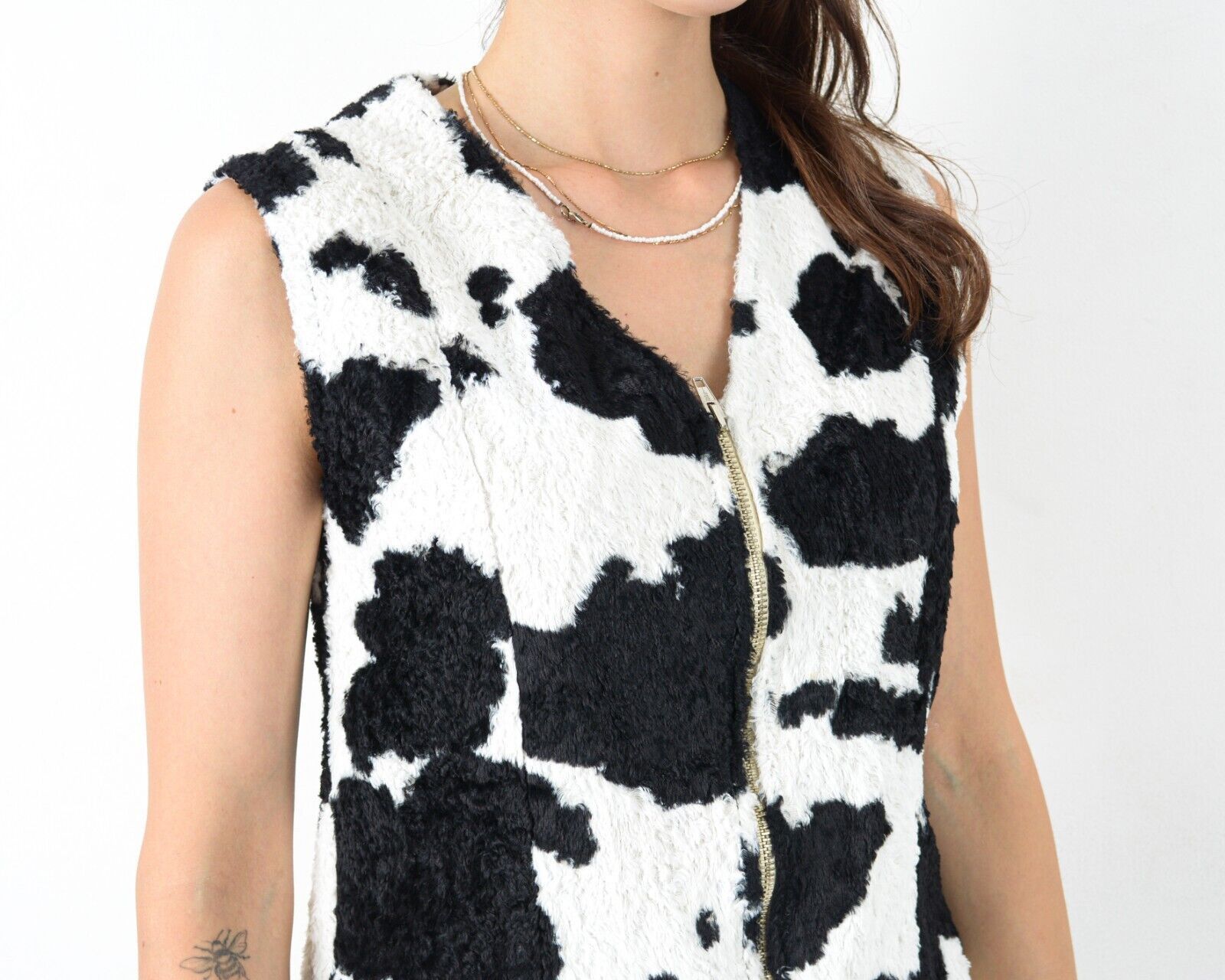 Other × Vintage Women Tee Cardigan Sleeveless Vest Cow Print Western Funky Size S / US 4 / IT 40 - 6 Thumbnail