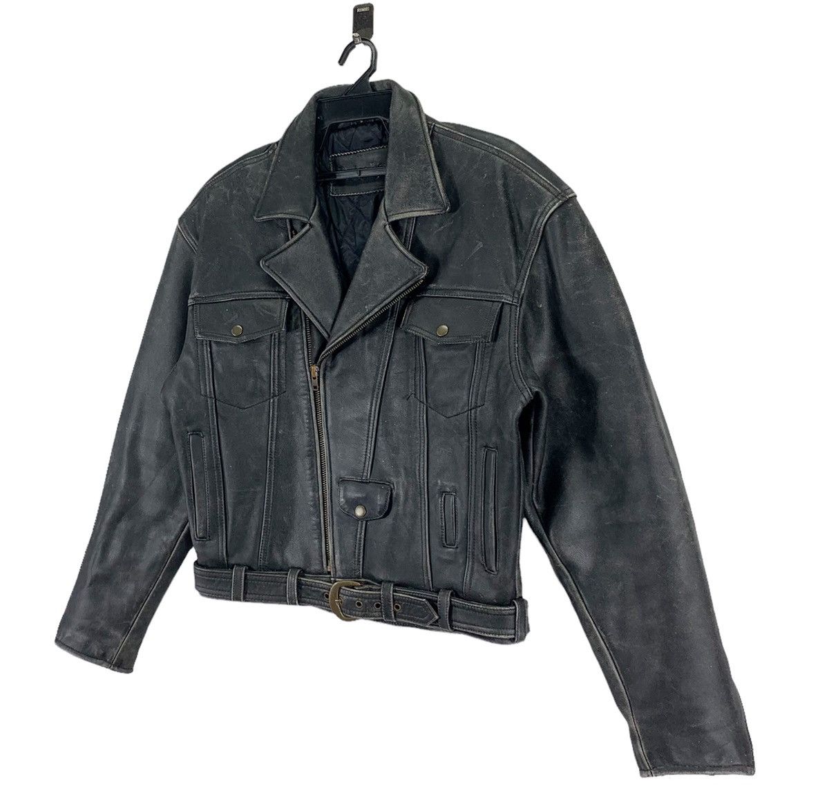 Aero Leathers × Leather VINTAGE BLACK BIKERS LEATHER JACKET Size US S / EU 44-46 / 1 - 2 Thumbnail