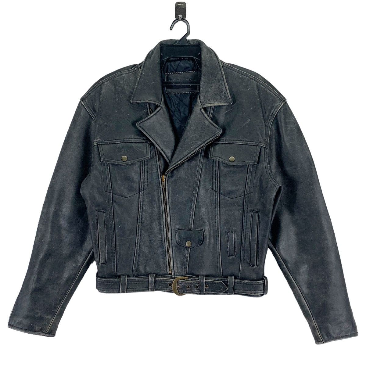 Aero Leathers × Leather VINTAGE BLACK BIKERS LEATHER JACKET Size US S / EU 44-46 / 1 - 1 Thumbnail