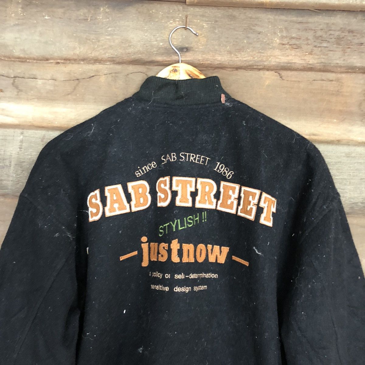 Japanese Brand Sab Street Black Wool Varsity Jacket #0550 Size US L / EU 52-54 / 3 - 13 Thumbnail