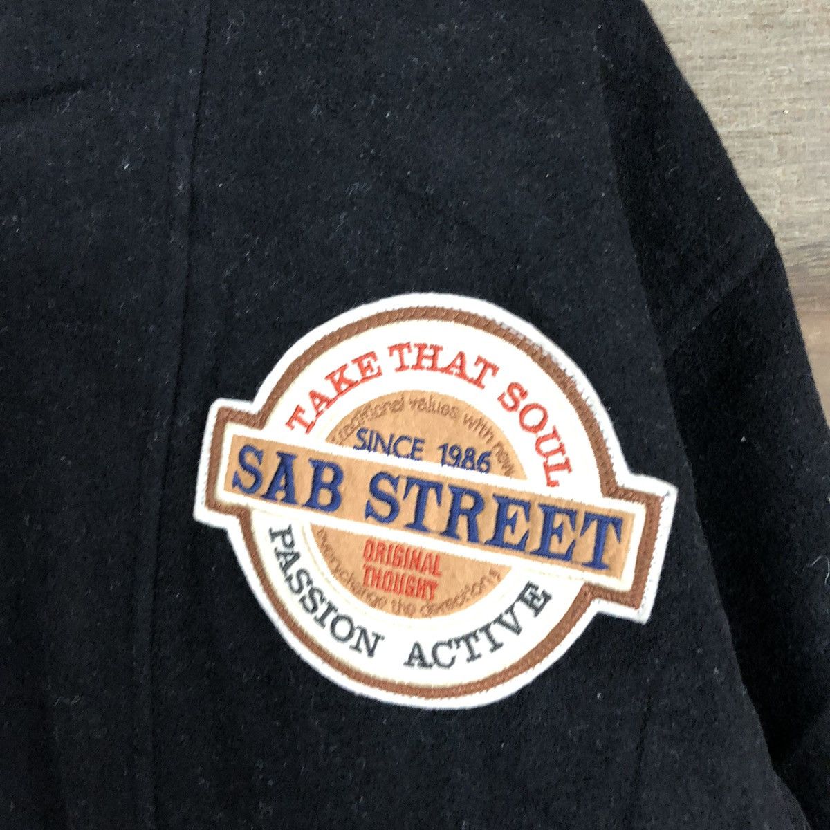Japanese Brand Sab Street Black Wool Varsity Jacket #0550 Size US L / EU 52-54 / 3 - 10 Thumbnail