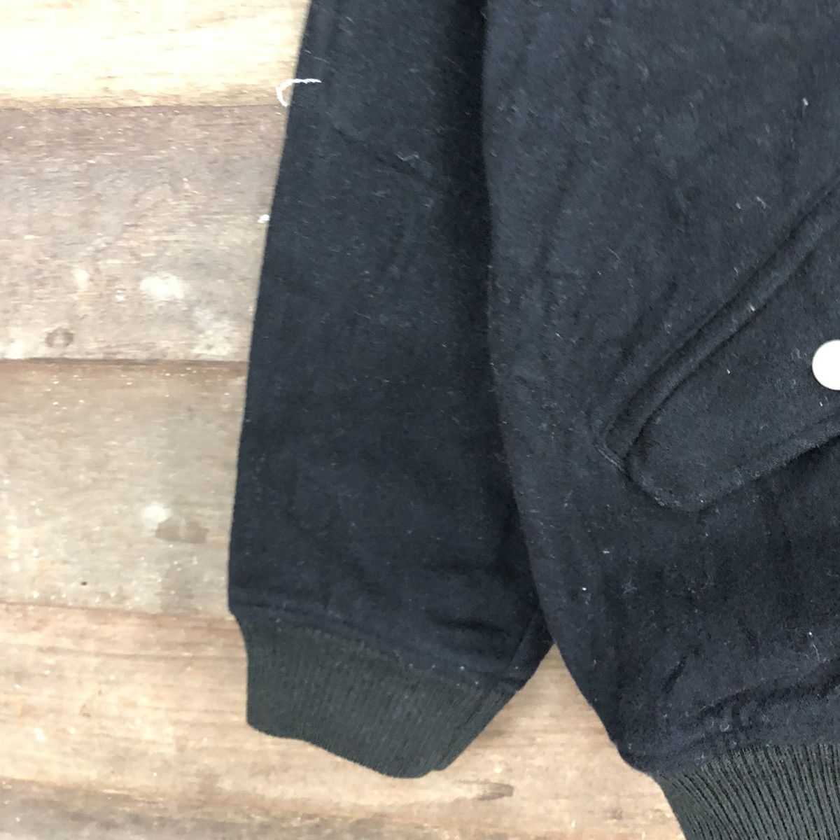 Japanese Brand Sab Street Black Wool Varsity Jacket #0550 Size US L / EU 52-54 / 3 - 6 Thumbnail