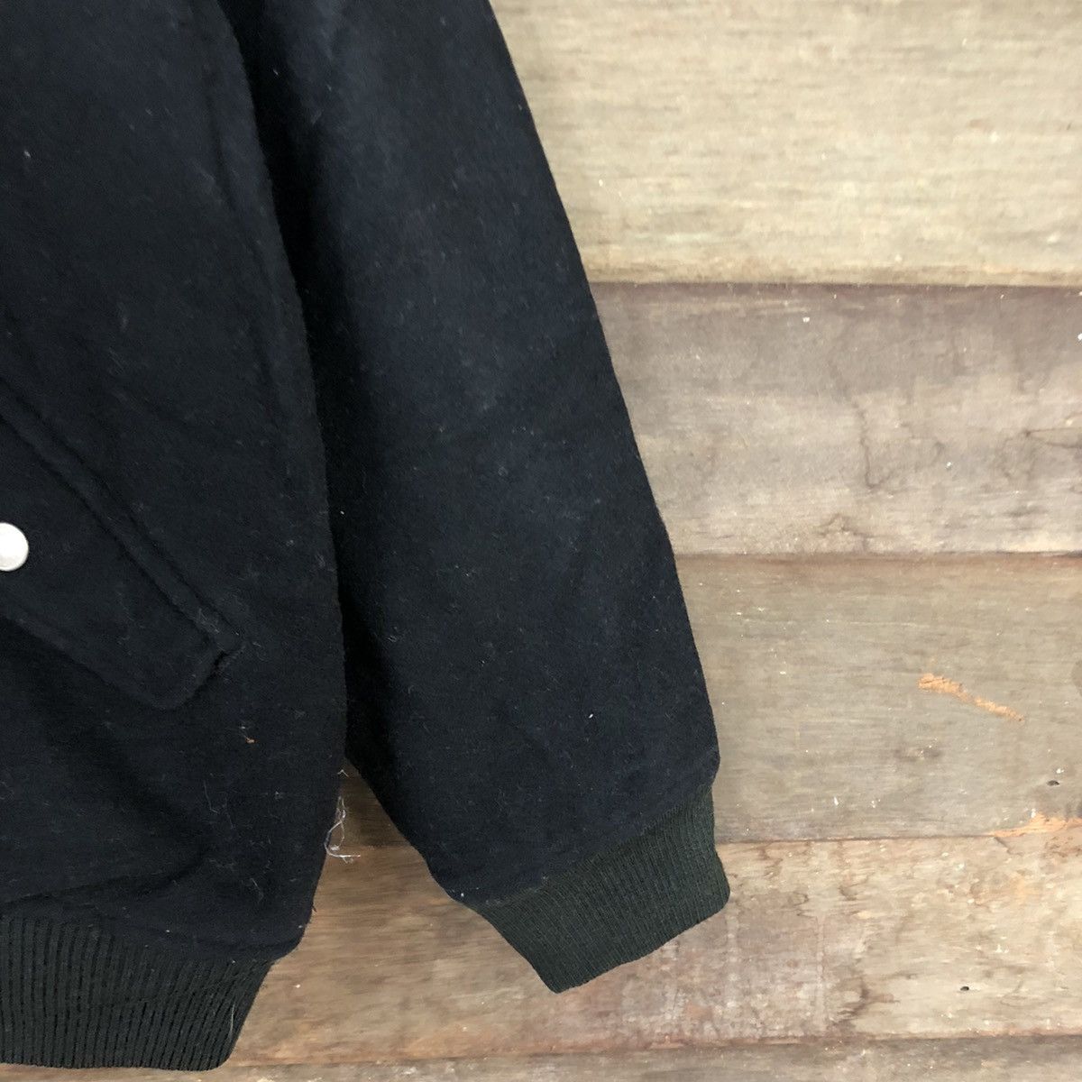 Japanese Brand Sab Street Black Wool Varsity Jacket #0550 Size US L / EU 52-54 / 3 - 4 Thumbnail