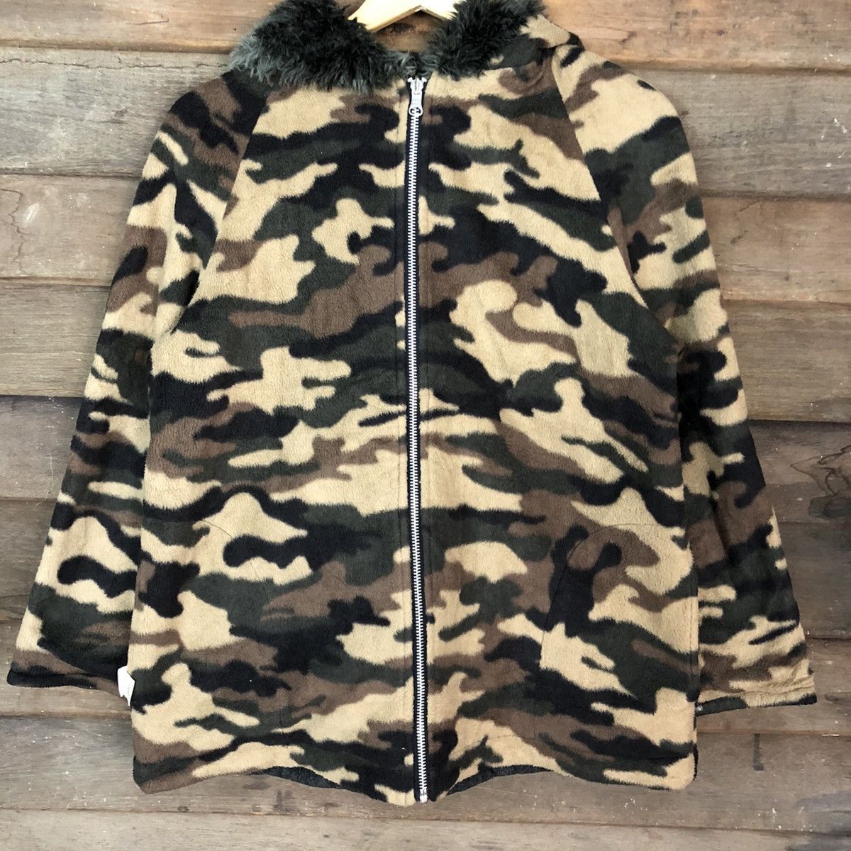 Junko Shimada × Vintage Pantout/Junko Shimada Brown camo Sweater Hoodies #0551 Size US M / EU 48-50 / 2 - 8 Thumbnail