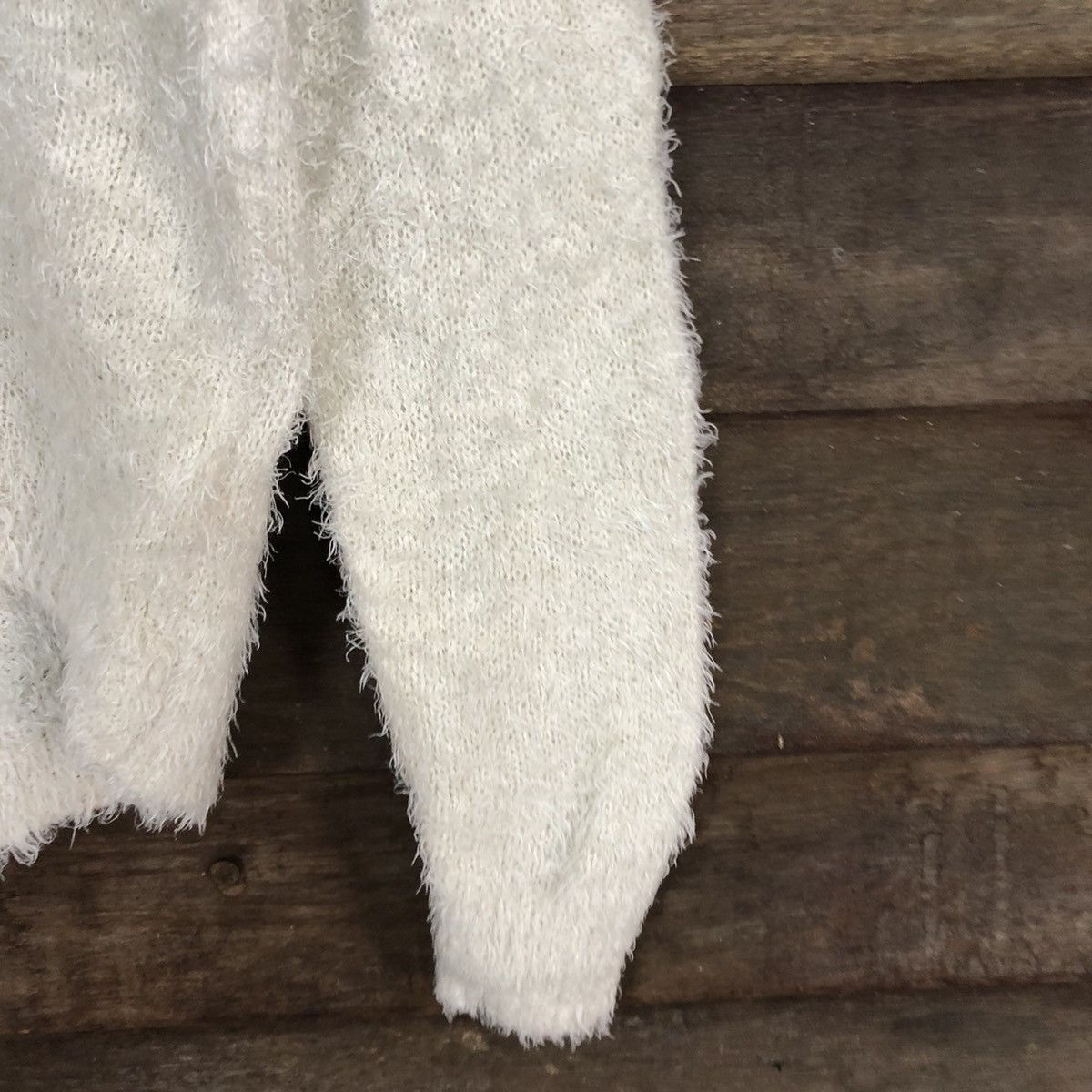 Homespun Knitwear × Japanese Brand Sorridere White Mohair Shag Shaggy Knitwear #0526 Size M / US 6-8 / IT 42-44 - 4 Thumbnail