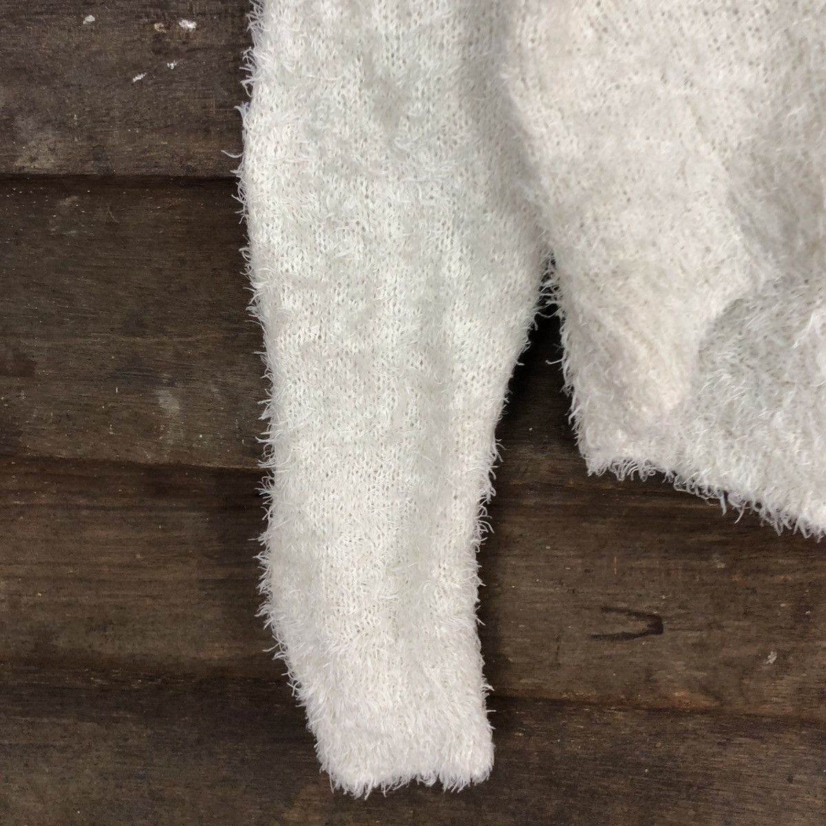 Homespun Knitwear × Japanese Brand Sorridere White Mohair Shag Shaggy Knitwear #0526 Size M / US 6-8 / IT 42-44 - 6 Thumbnail