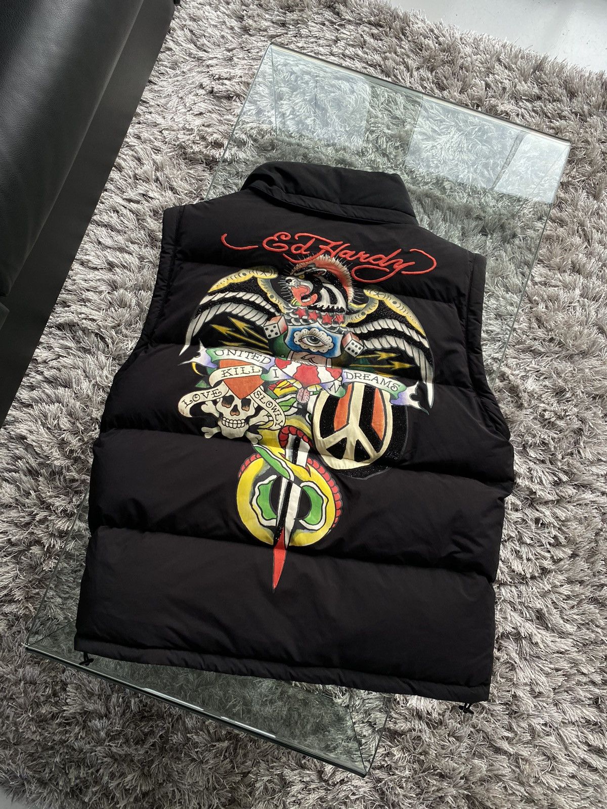 Ed Hardy × Unknown London Ed hardy x Unkown Multi patches puffer jacket Size US L / EU 52-54 / 3 - 4 Thumbnail