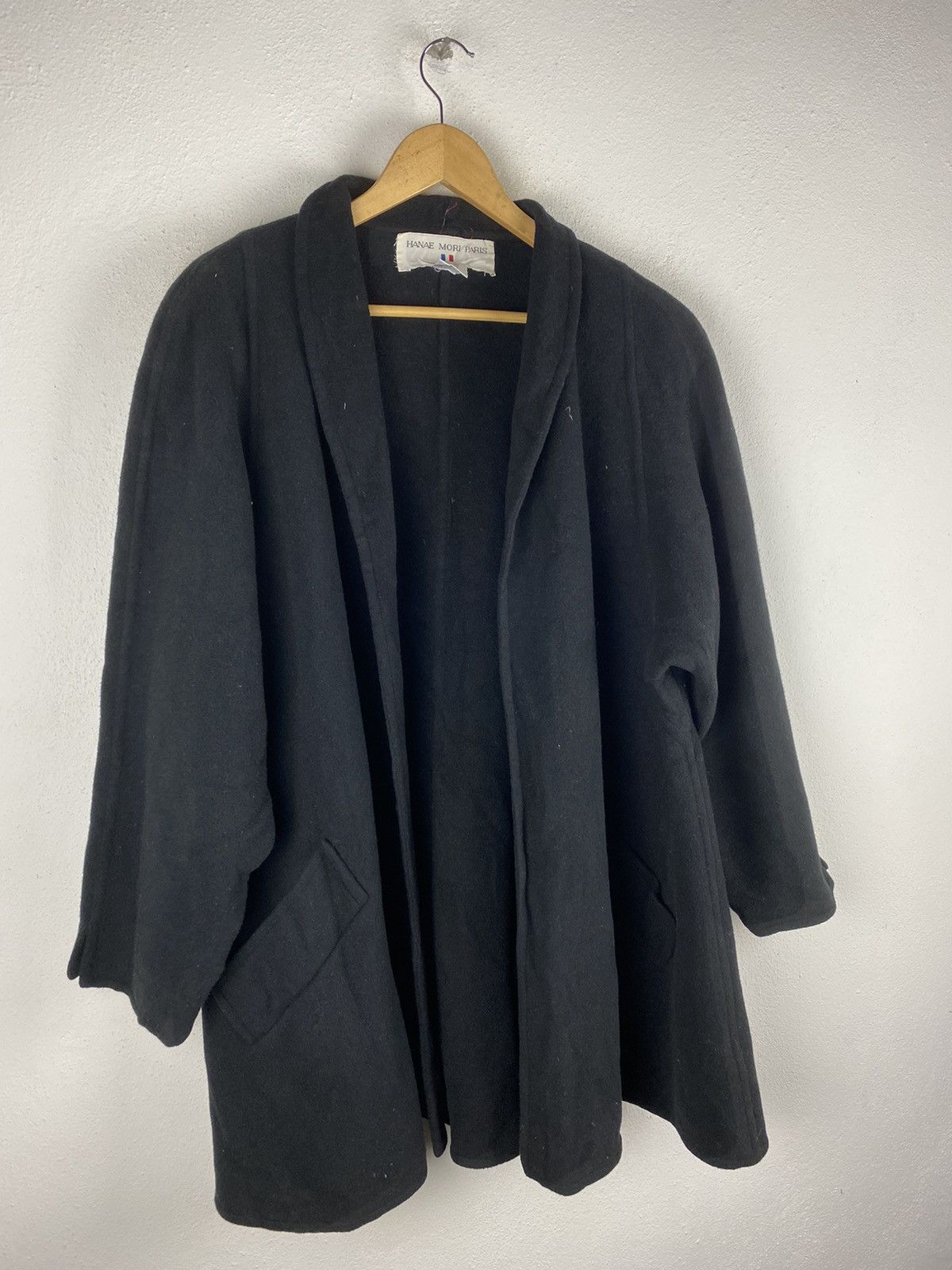 Hanae Mori Vintage Hanae Mori Paris Wool Black Open-Front Design Size US L / EU 52-54 / 3 - 5 Thumbnail