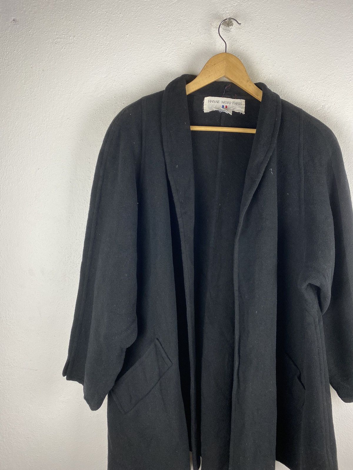 Hanae Mori Vintage Hanae Mori Paris Wool Black Open-Front Design Size US L / EU 52-54 / 3 - 6 Thumbnail