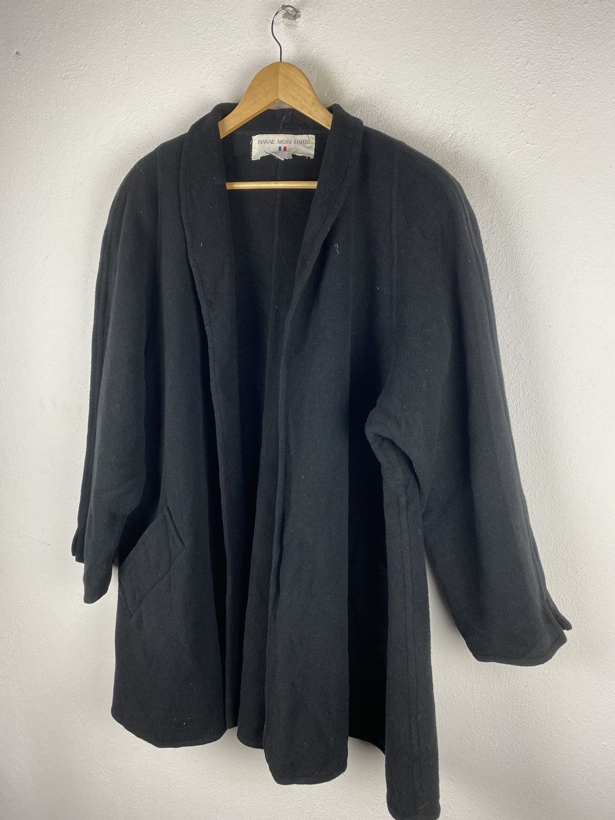 Hanae Mori Vintage Hanae Mori Paris Wool Black Open-Front Design Size US L / EU 52-54 / 3 - 3 Thumbnail