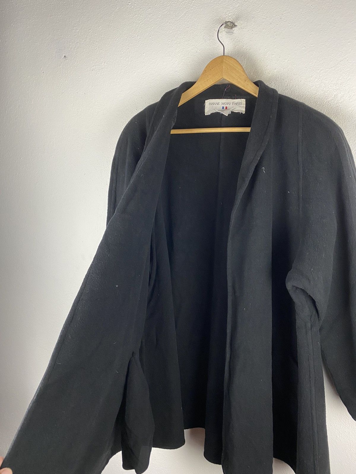 Hanae Mori Vintage Hanae Mori Paris Wool Black Open-Front Design Size US L / EU 52-54 / 3 - 4 Thumbnail