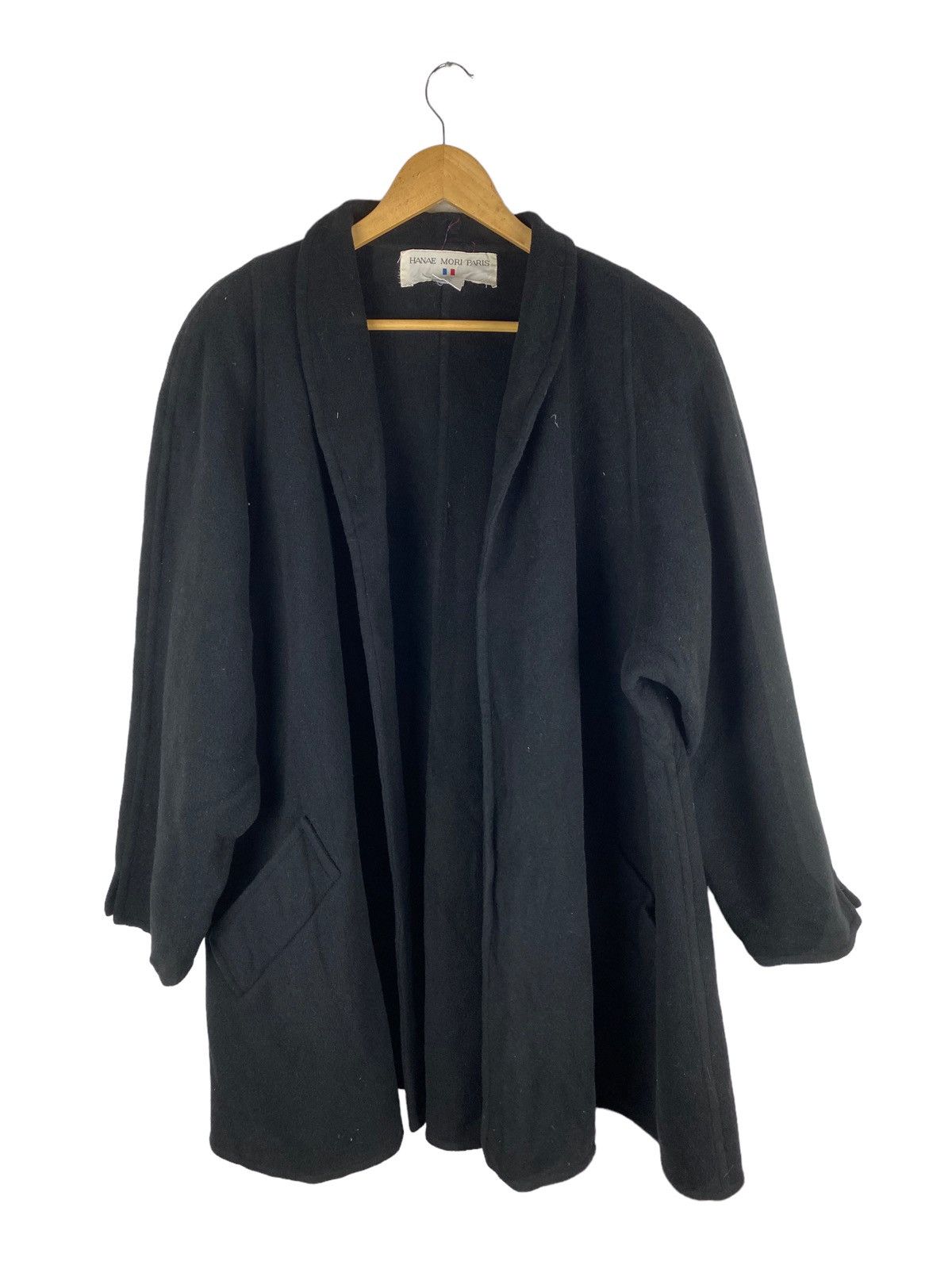 Hanae Mori Vintage Hanae Mori Paris Wool Black Open-Front Design Size US L / EU 52-54 / 3 - 1 Thumbnail