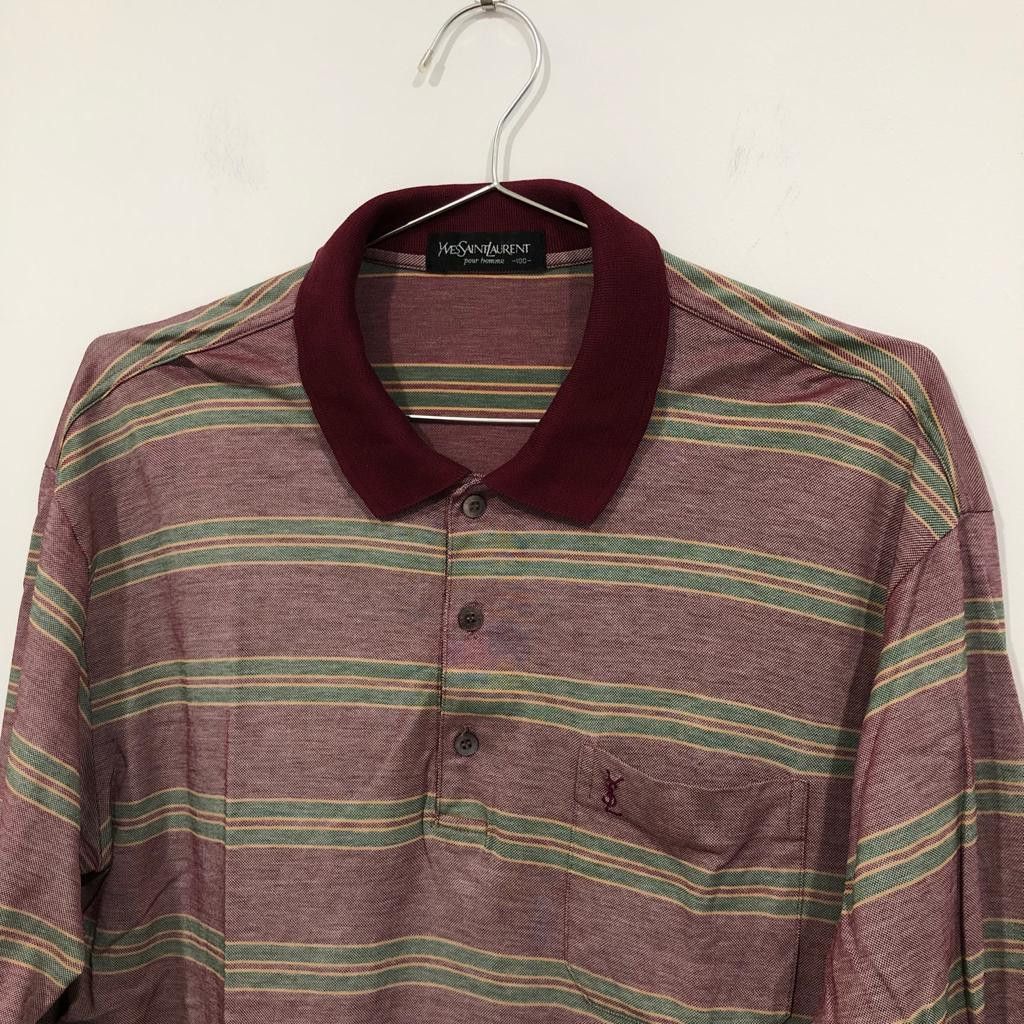 Yves Saint Laurent Vintage YSL Stripe Long Sleeve Polo Tee Size US L / EU 52-54 / 3 - 2 Thumbnail