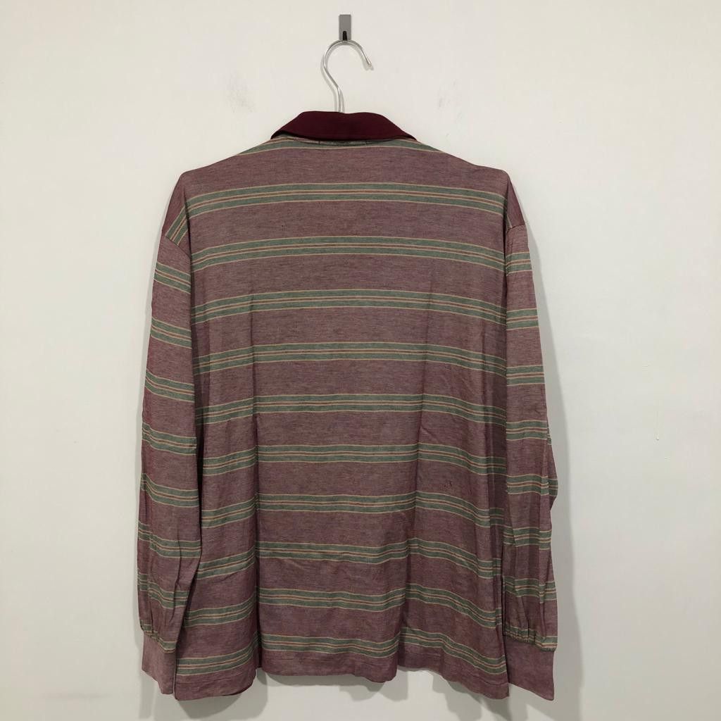 Yves Saint Laurent Vintage YSL Stripe Long Sleeve Polo Tee Size US L / EU 52-54 / 3 - 6 Thumbnail