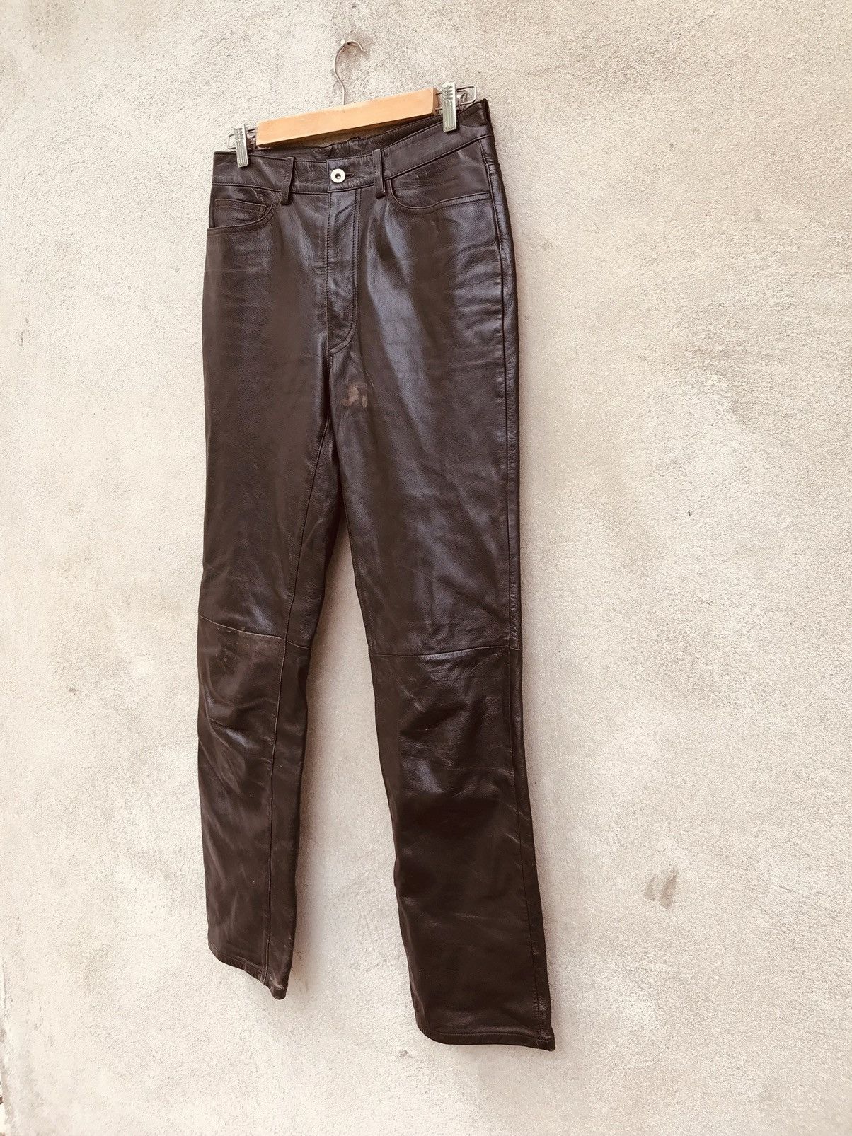 Designer × Yohji Yamamoto RARE TOKYO FASHION AAR YOHJI YAMAMOTO LEATHER PANTS Size US 30 / EU 46 - 3 Thumbnail