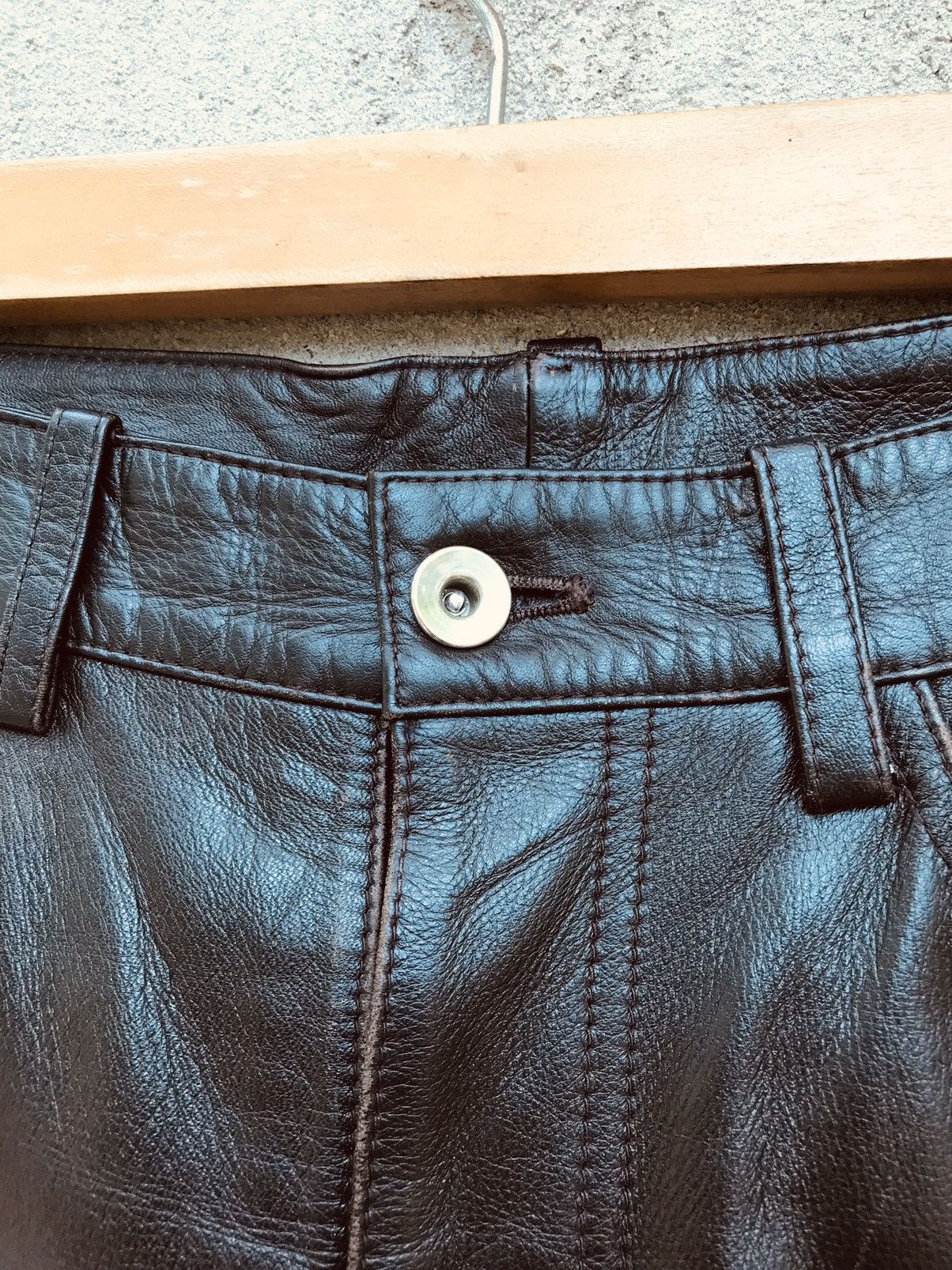 Designer × Yohji Yamamoto RARE TOKYO FASHION AAR YOHJI YAMAMOTO LEATHER PANTS Size US 30 / EU 46 - 10 Thumbnail