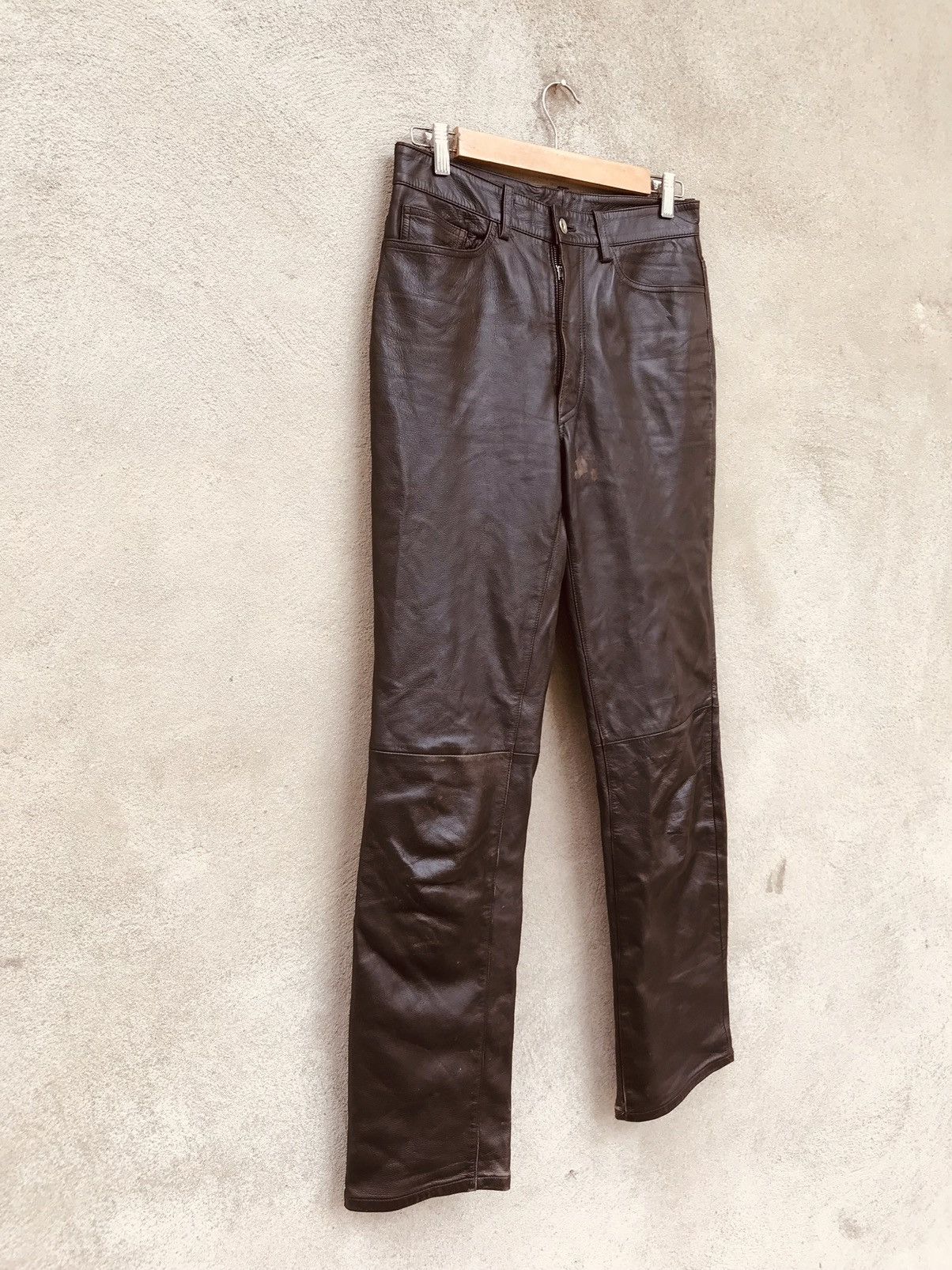 Designer × Yohji Yamamoto RARE TOKYO FASHION AAR YOHJI YAMAMOTO LEATHER PANTS Size US 30 / EU 46 - 2 Thumbnail