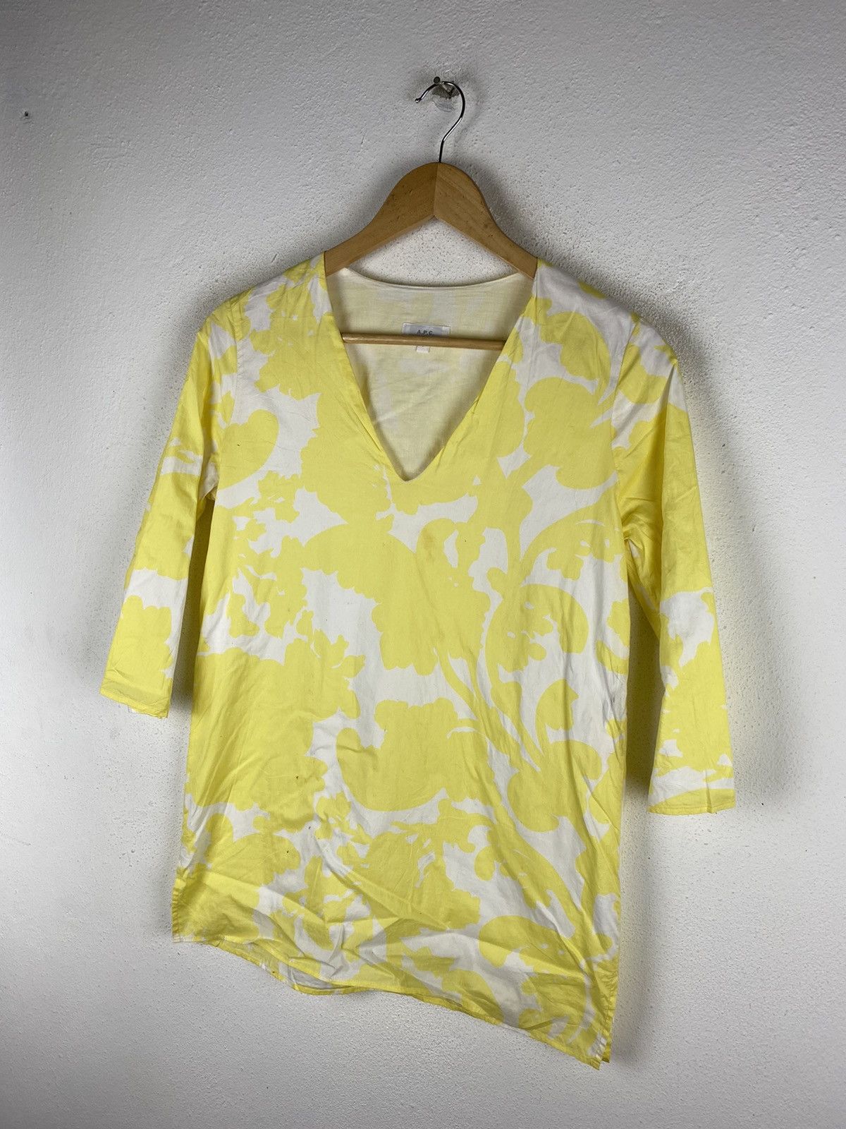 A.P.C. A.P.C. Rue De Fleurus Paris Yellow Floral Tunic Top Chic Size US S / EU 44-46 / 1 - 8 Thumbnail