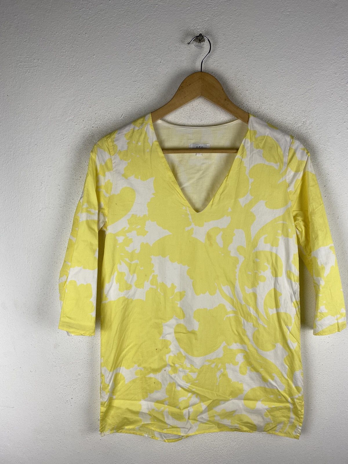 A.P.C. A.P.C. Rue De Fleurus Paris Yellow Floral Tunic Top Chic Size US S / EU 44-46 / 1 - 3 Thumbnail