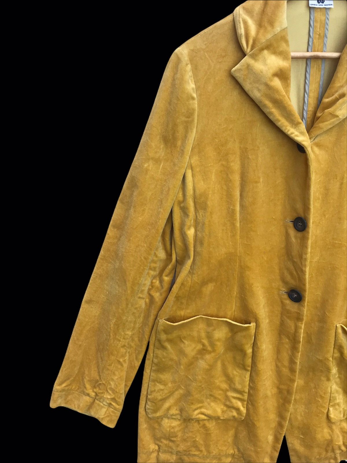 Dries Van Noten Achive!! Dries Van Noten Velvet Mustard Jacket Button Ups Size US M / EU 48-50 / 2 - 4 Thumbnail