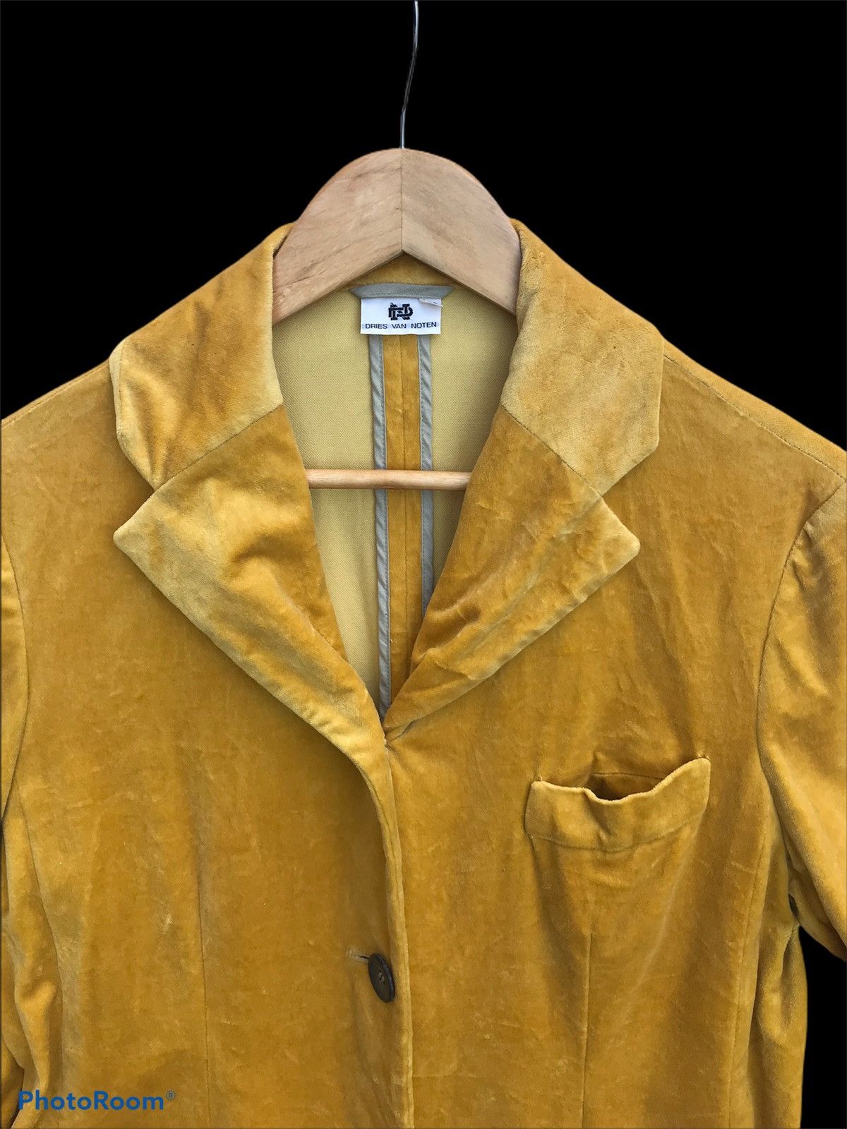 Dries Van Noten Achive!! Dries Van Noten Velvet Mustard Jacket Button Ups Size US M / EU 48-50 / 2 - 2 Thumbnail
