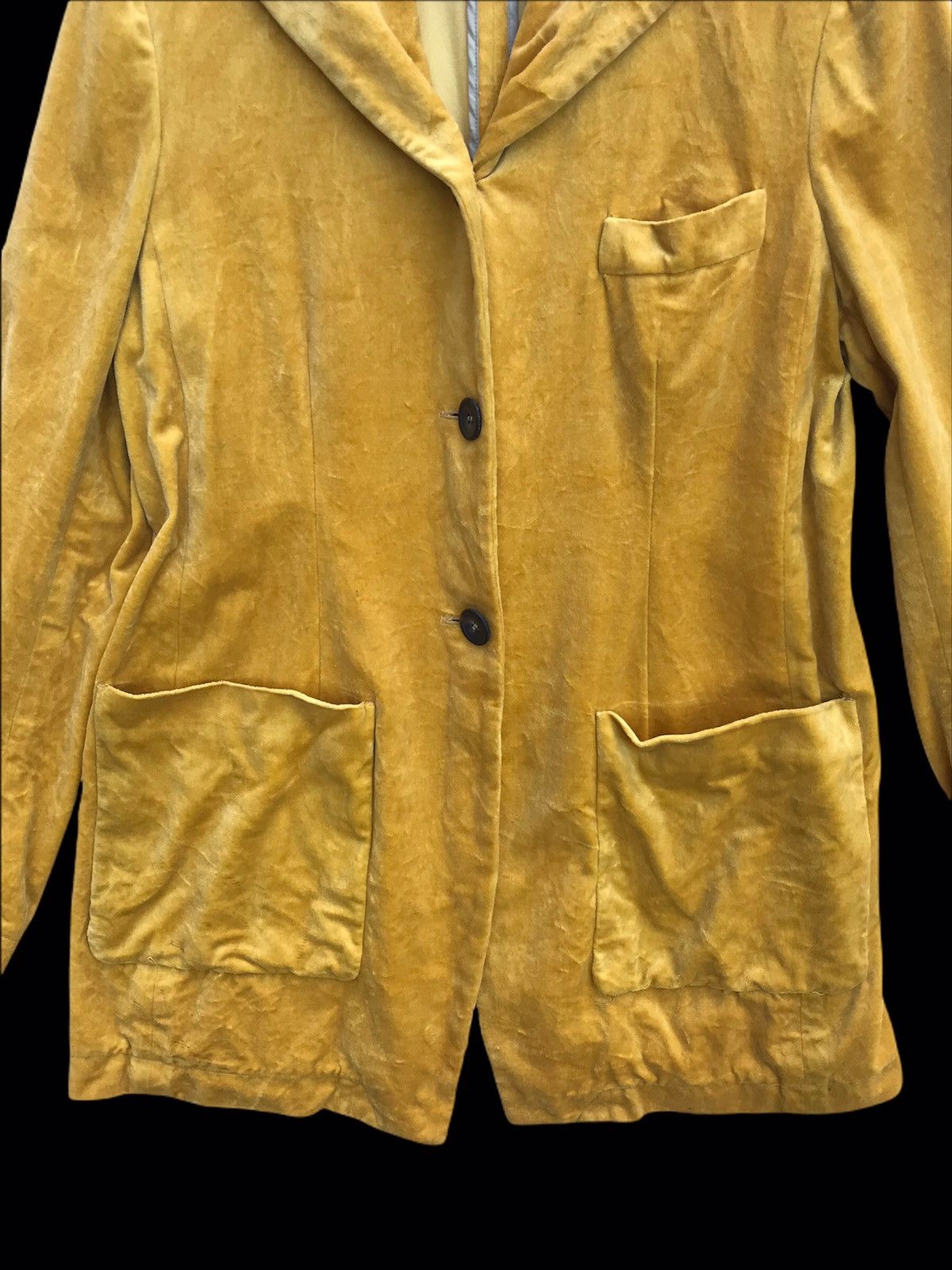 Dries Van Noten Achive!! Dries Van Noten Velvet Mustard Jacket Button Ups Size US M / EU 48-50 / 2 - 3 Thumbnail
